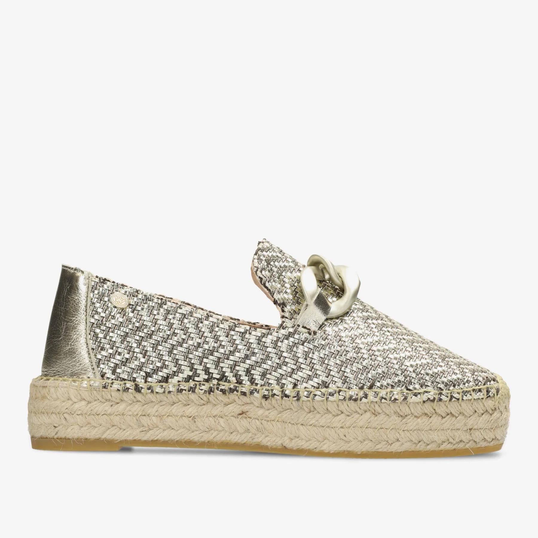 June Li espadrille geweven Champagne