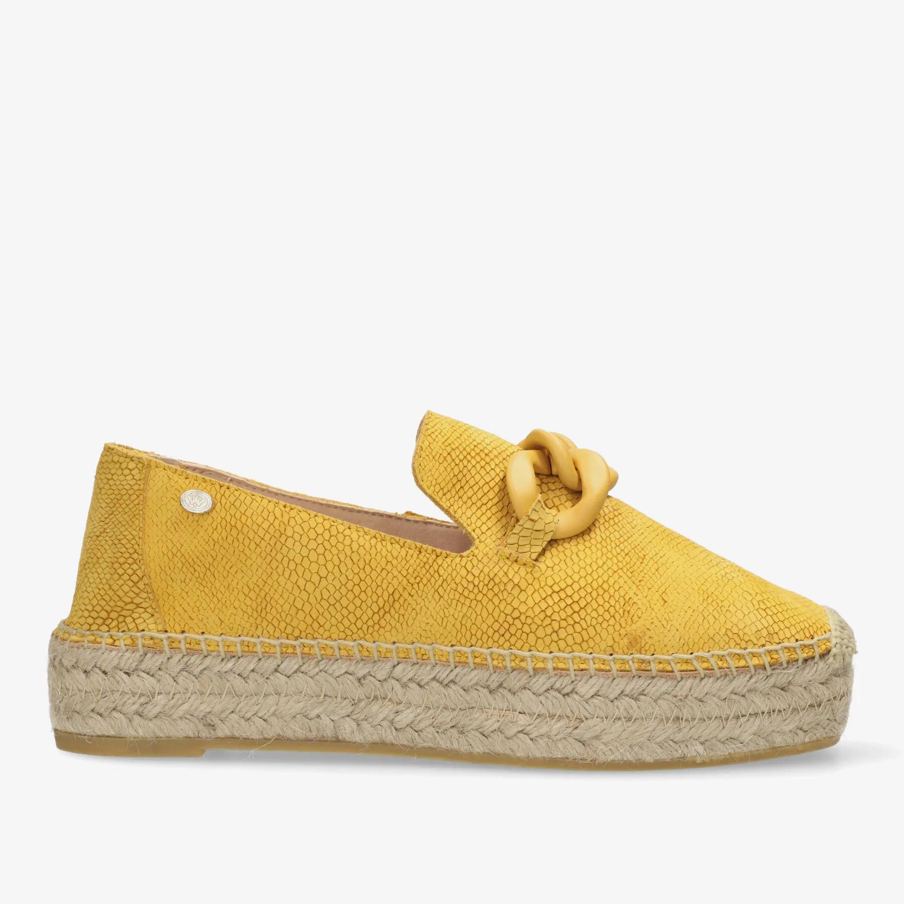 June Li Espadrille Veloursleder Snake NWL Senfgelb