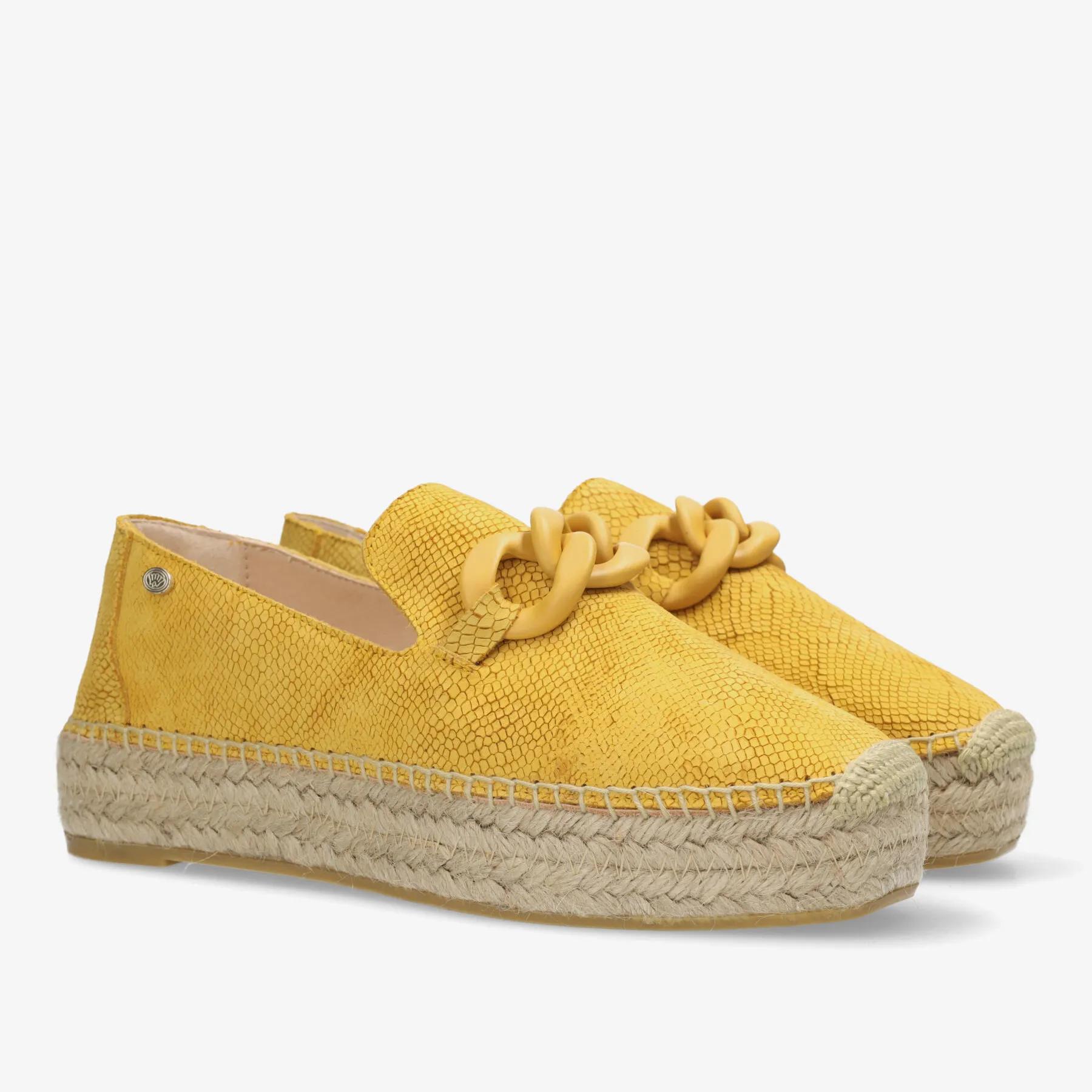 June Li Espadrille Veloursleder Snake NWL Senfgelb
