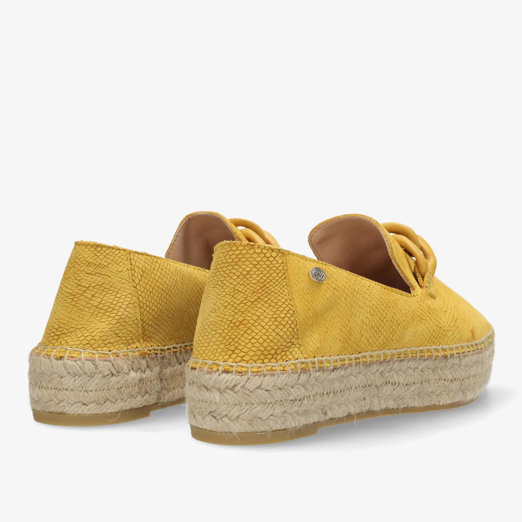 June Li Espadrille Veloursleder Snake NWL Senfgelb
