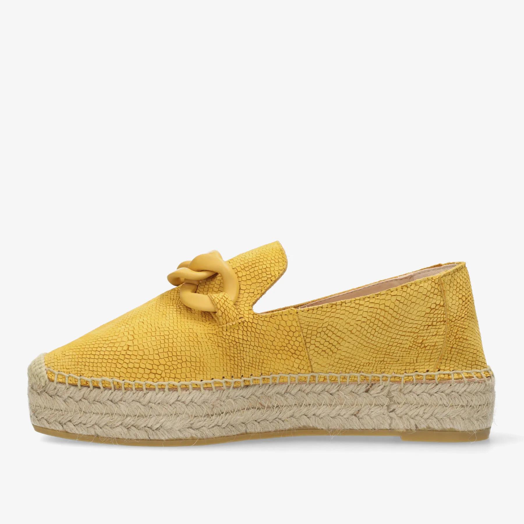 June Li Espadrille Veloursleder Snake NWL Senfgelb