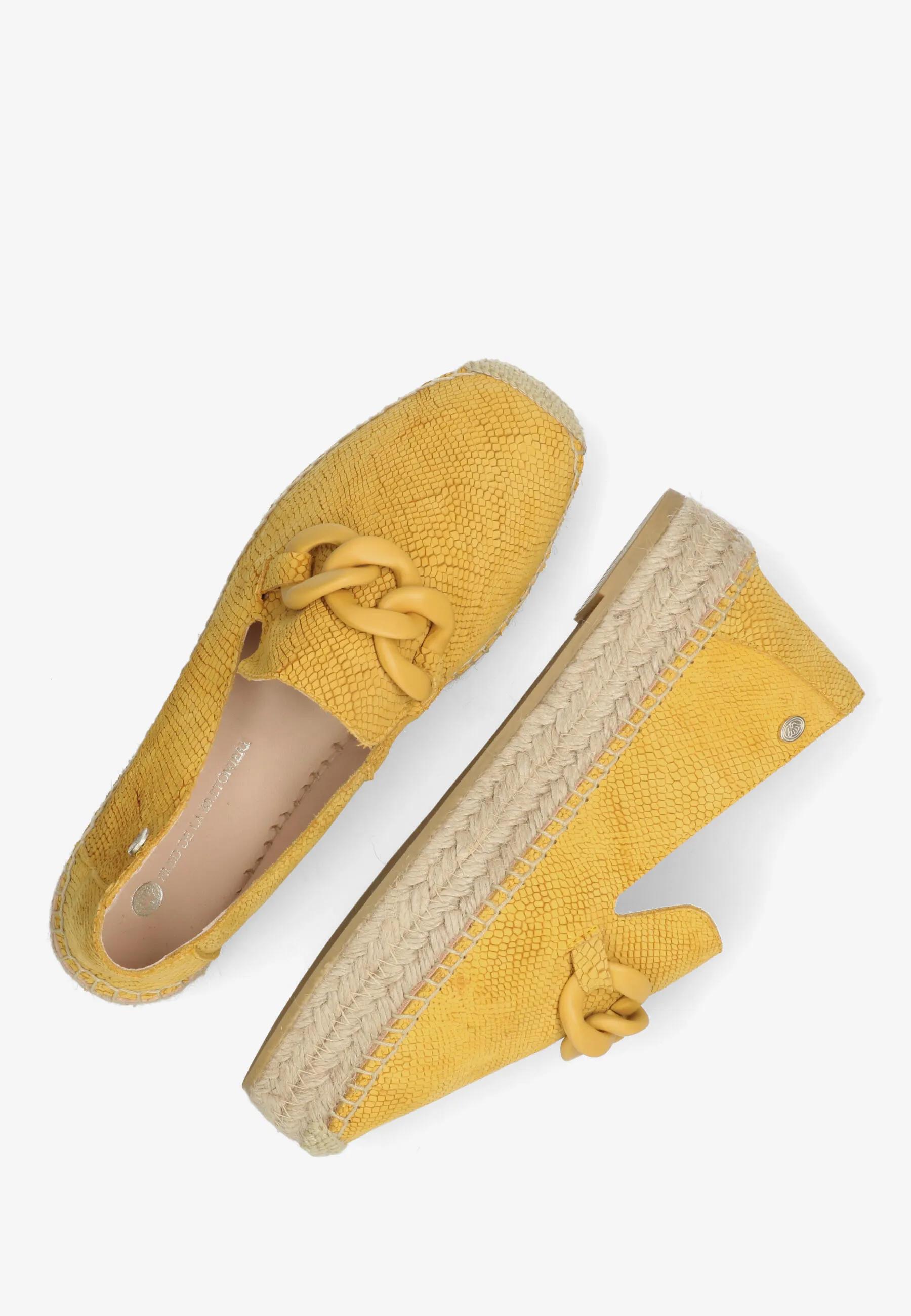 June Li Espadrille Veloursleder Snake NWL Senfgelb