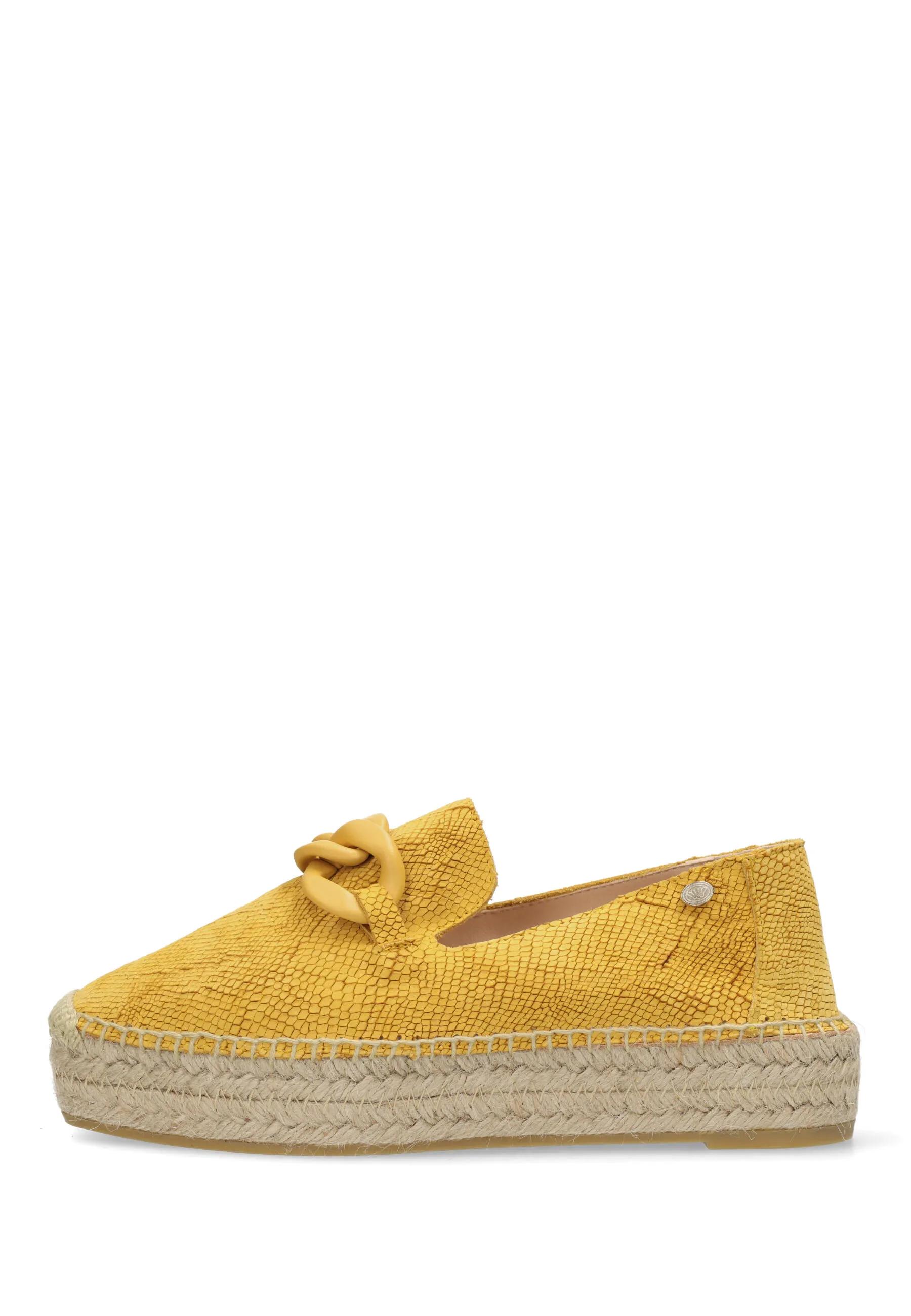 June Li Espadrille Veloursleder Snake NWL Senfgelb