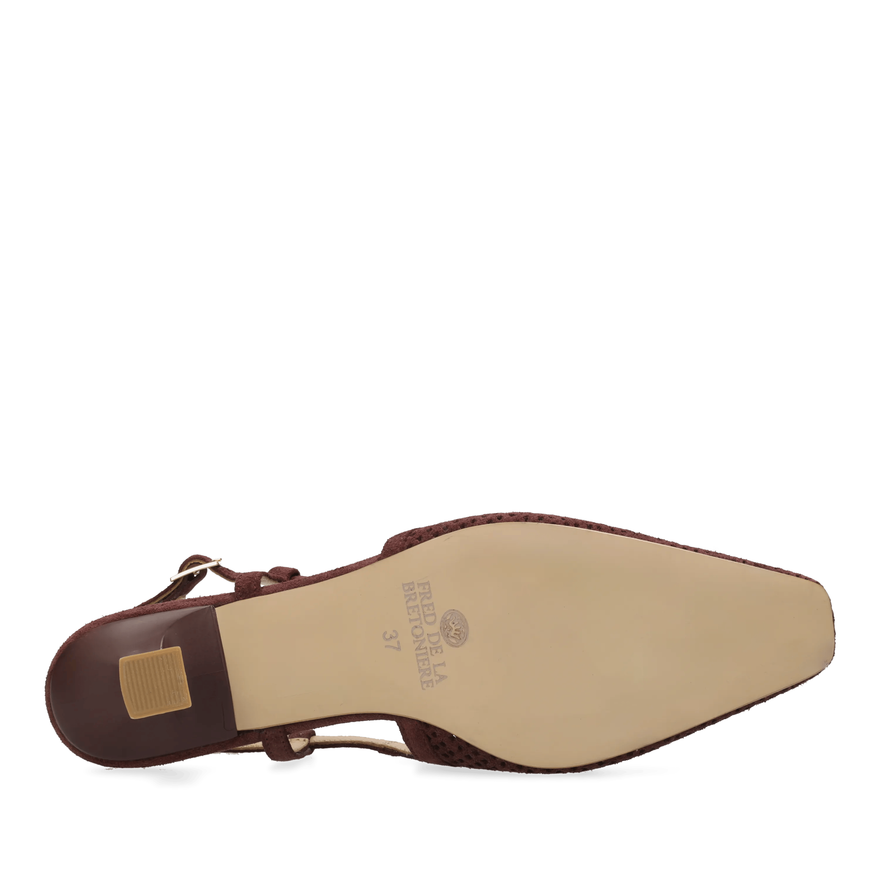 Carly Sling Perfo slingback suède bordeauxrood