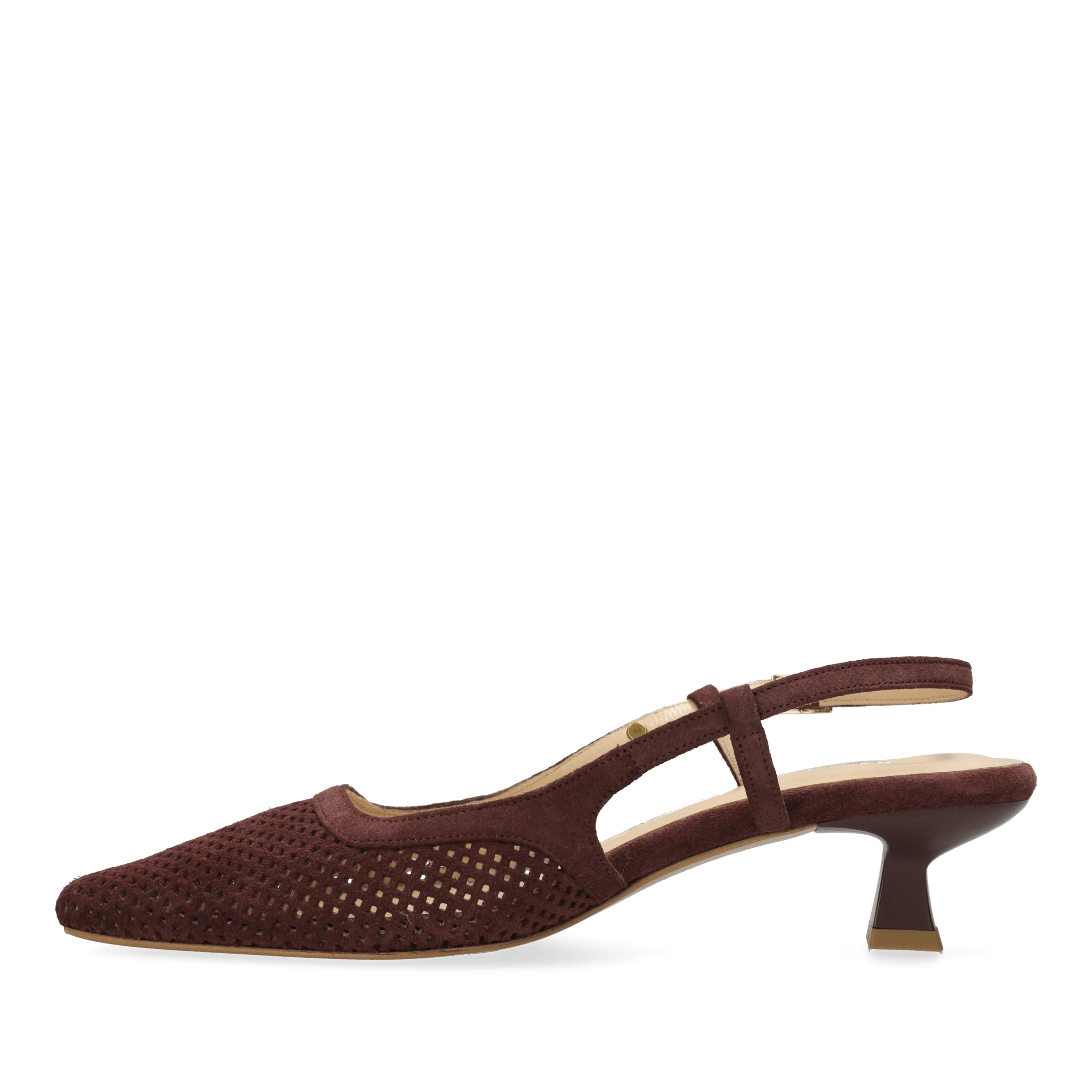 Carly Sling Perfo slingback suède bordeauxrood