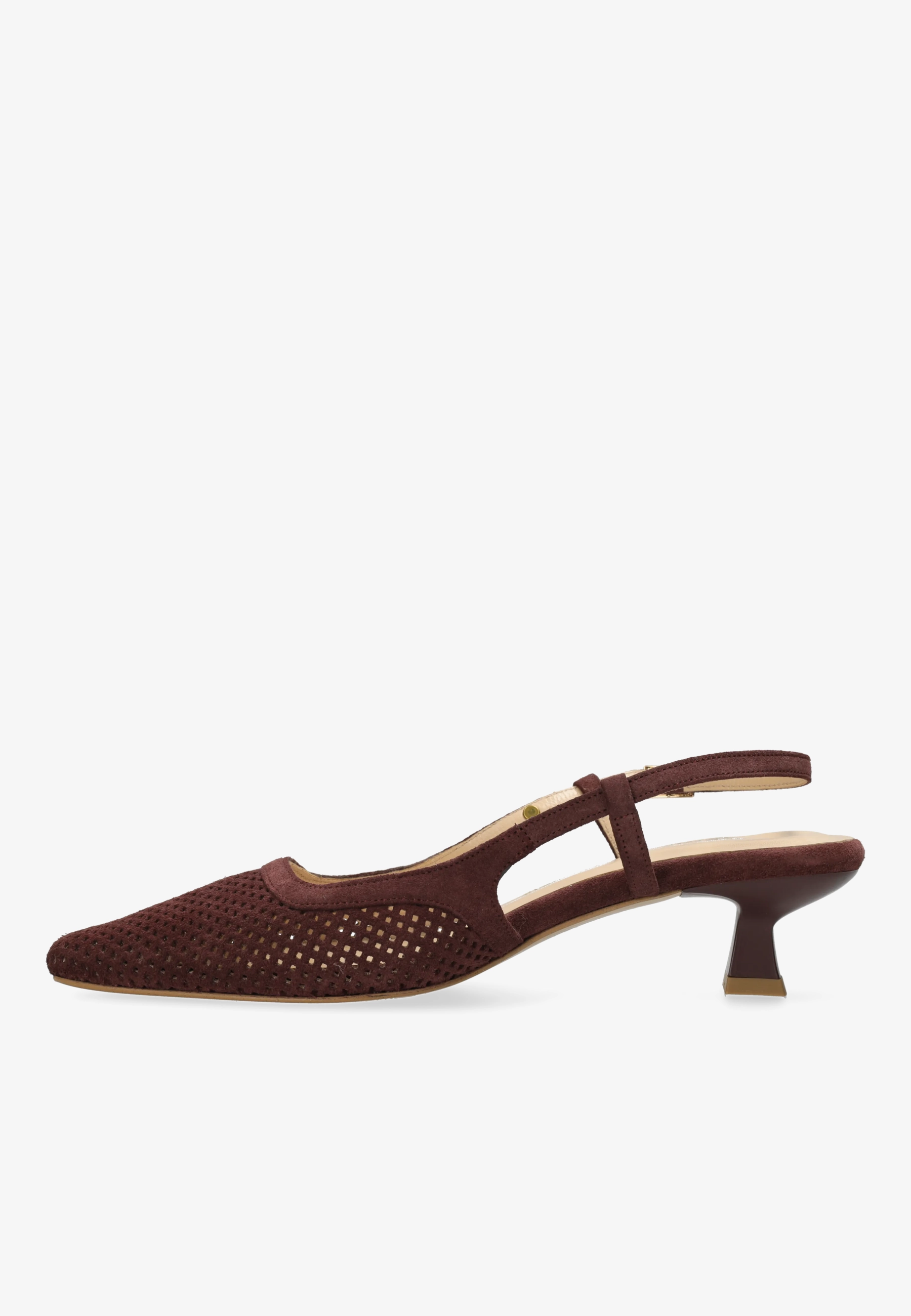 Carly sling Perfo suède Bordeauxrood