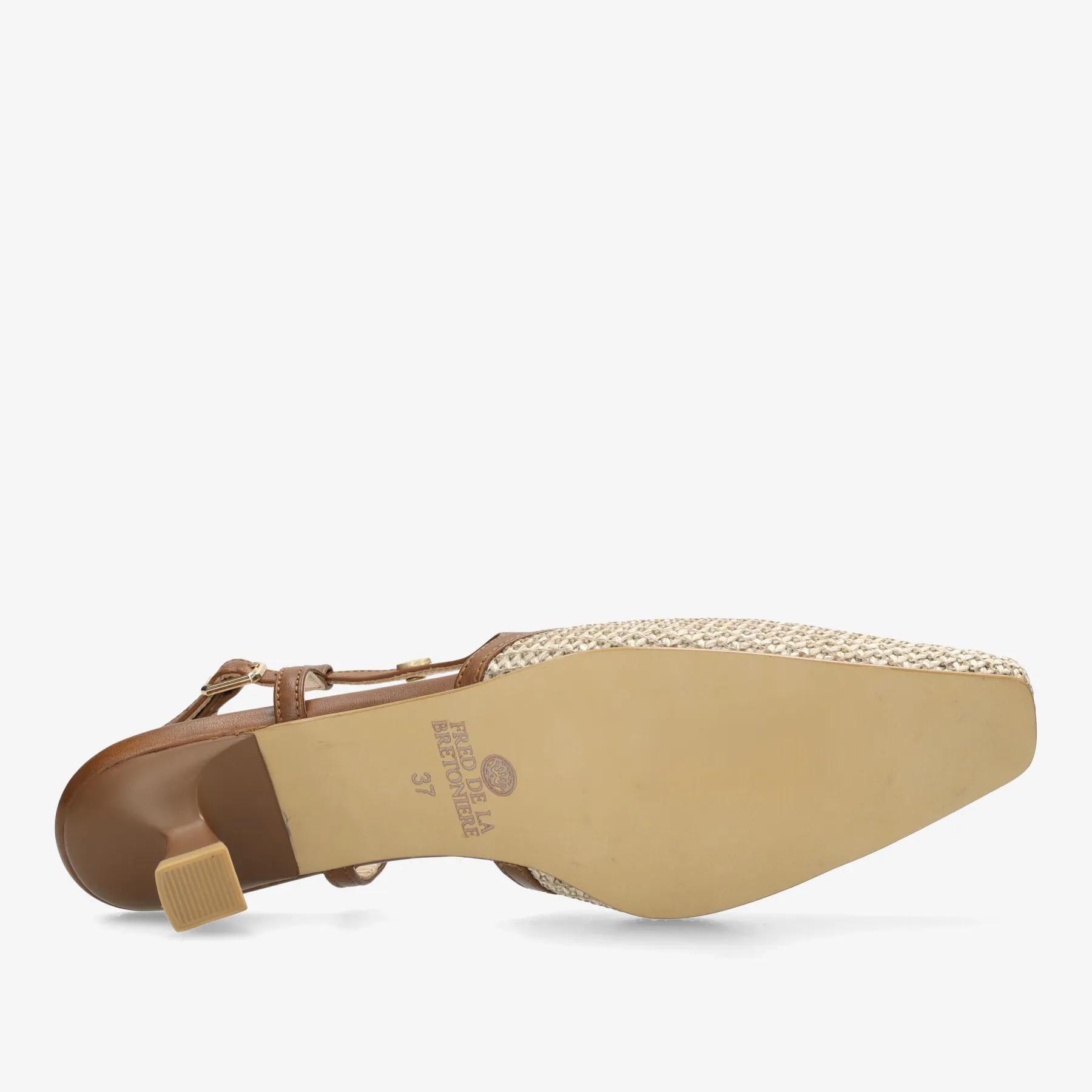 Carly Sling slingback raffia beige/bruin