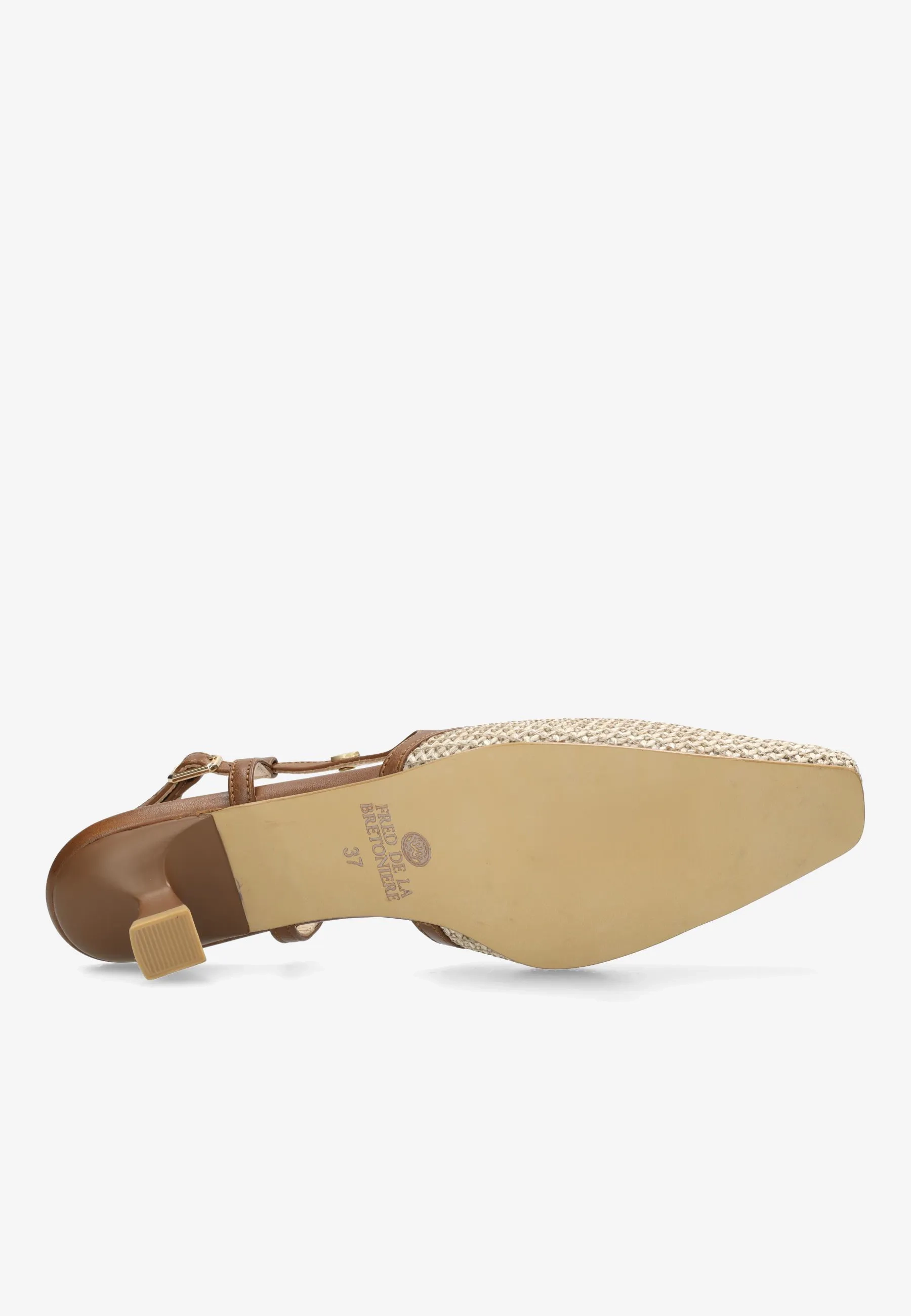 Carly Sling Raffia/Nappaleer Beige/Bruin