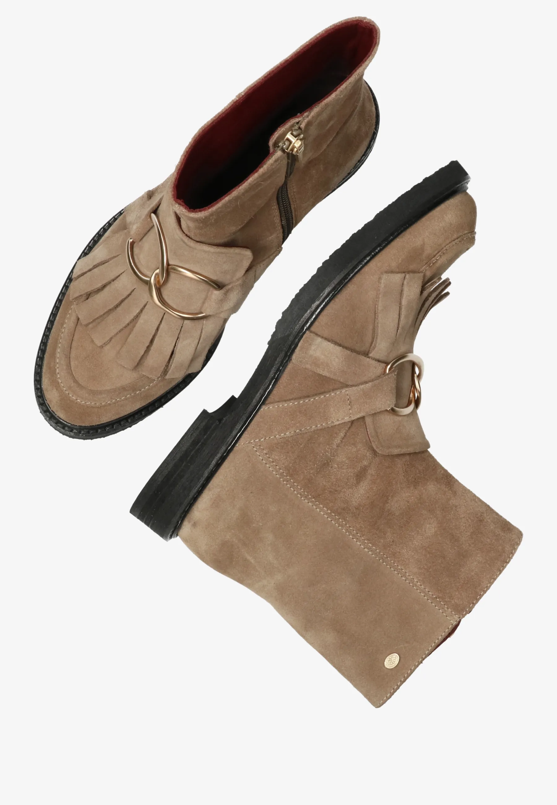 Paris Hay enkellaars Suède Donker taupe