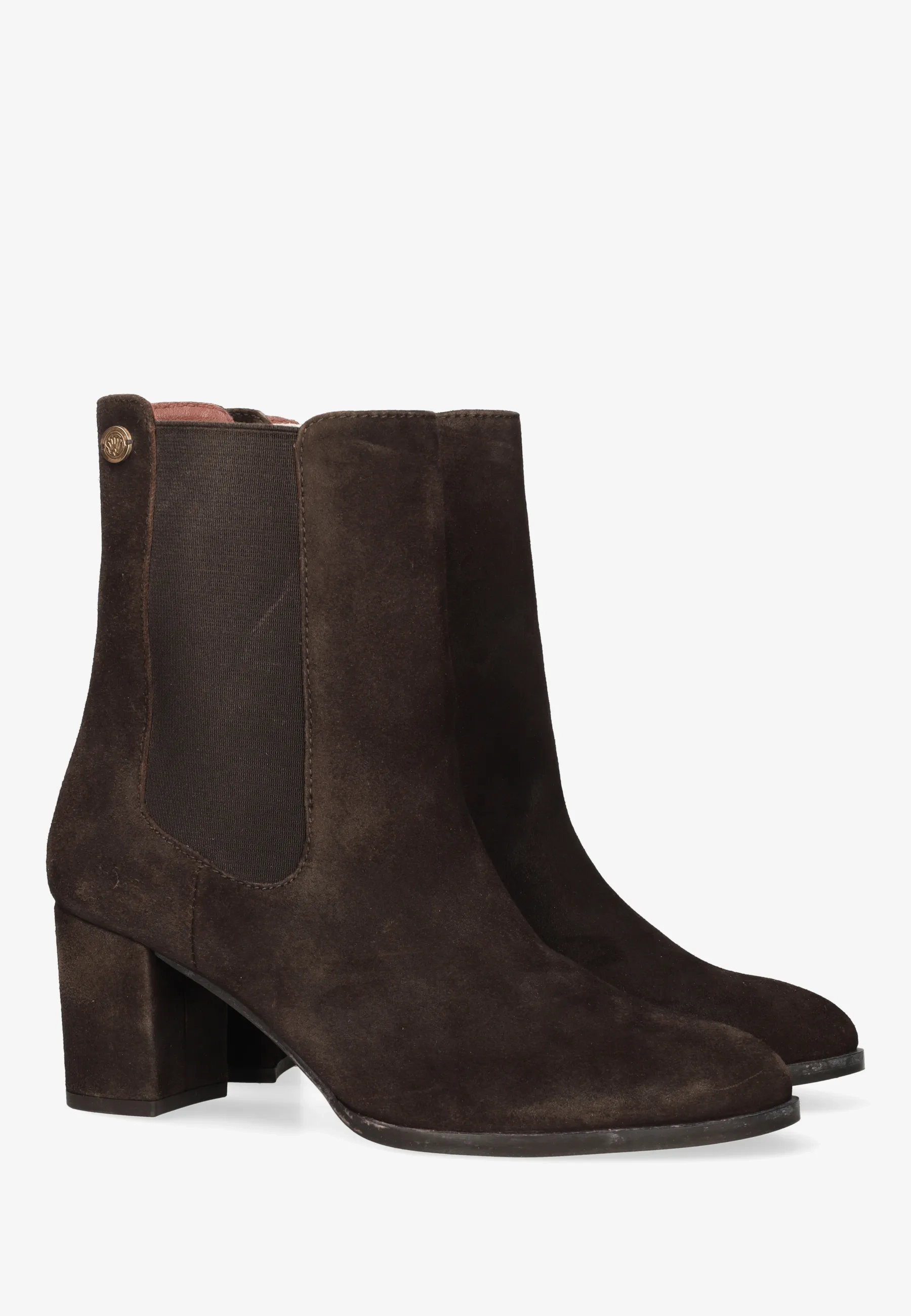 Farah chelsea enkellaars Suède Donkerbruin