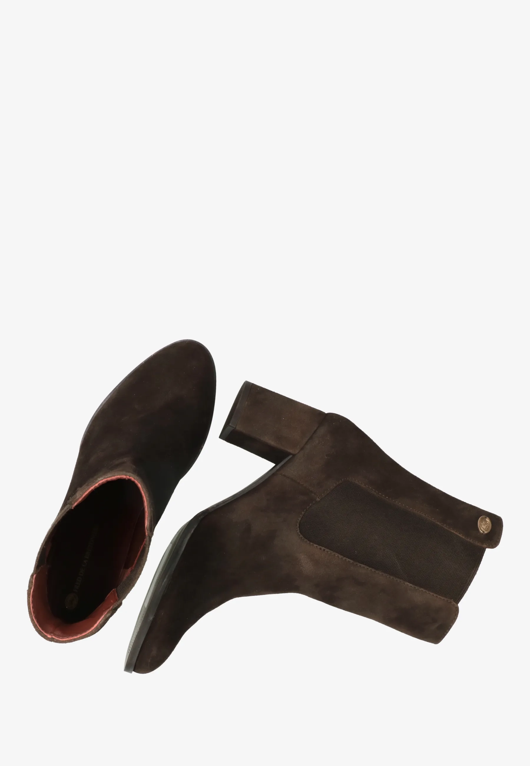 Farah chelsea enkellaars Suède Donkerbruin