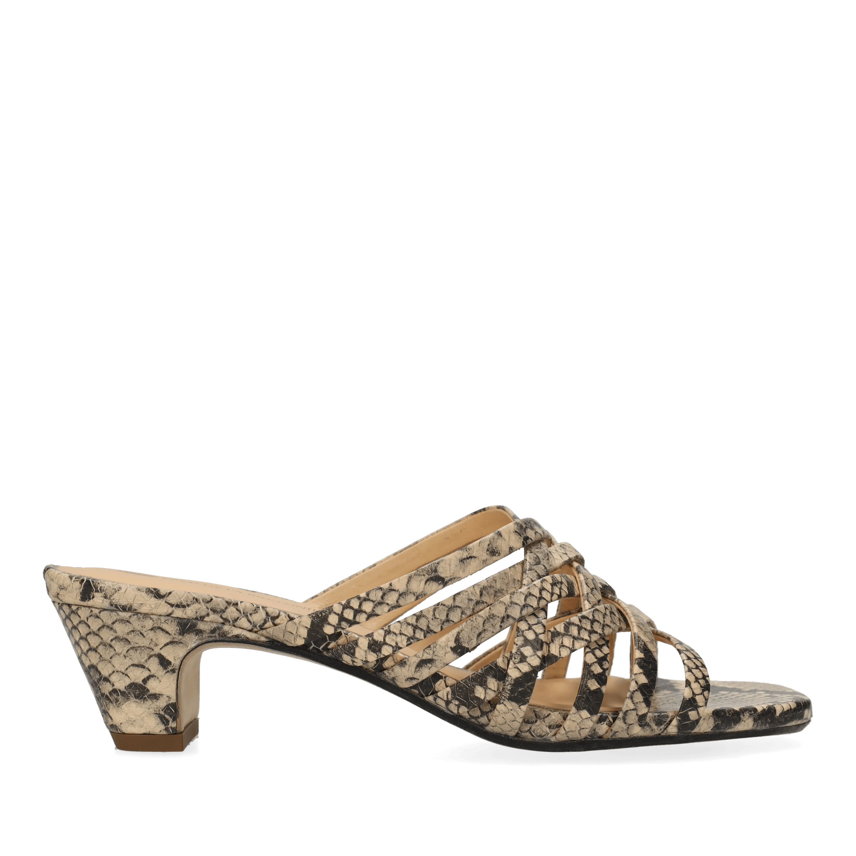 Glory Mule python zwart/beige