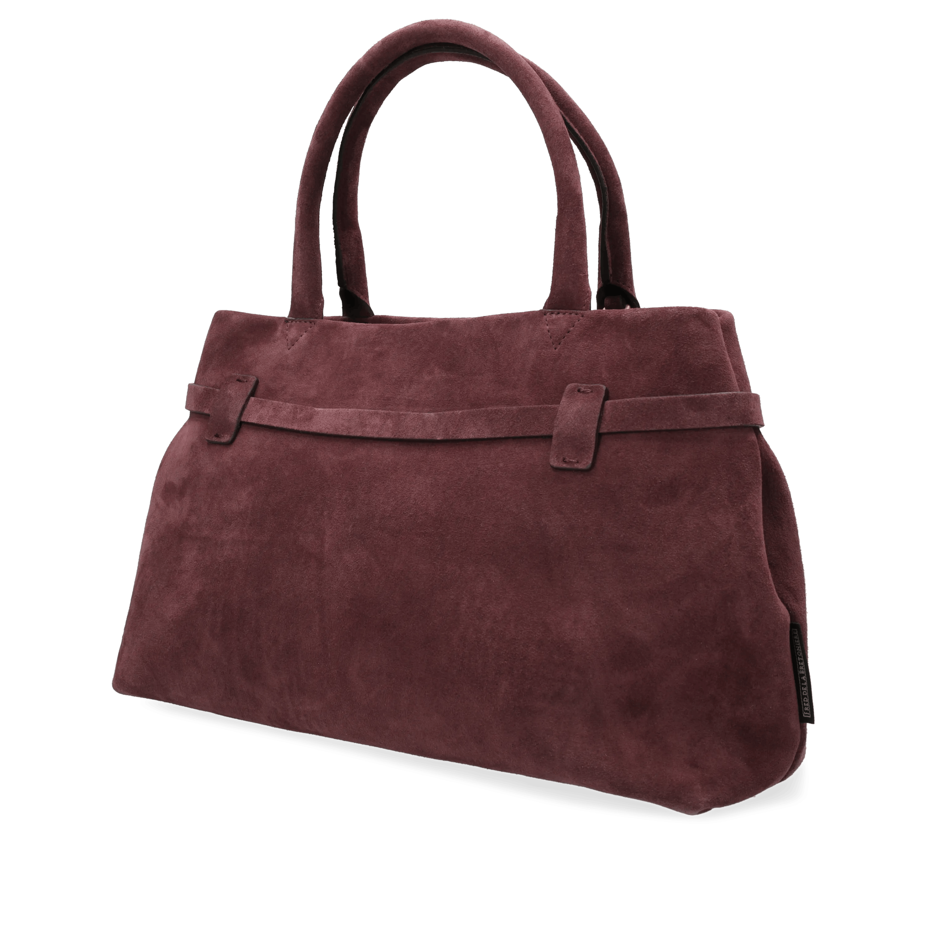 Mae Handtasche Veloursleder Burgunderrot