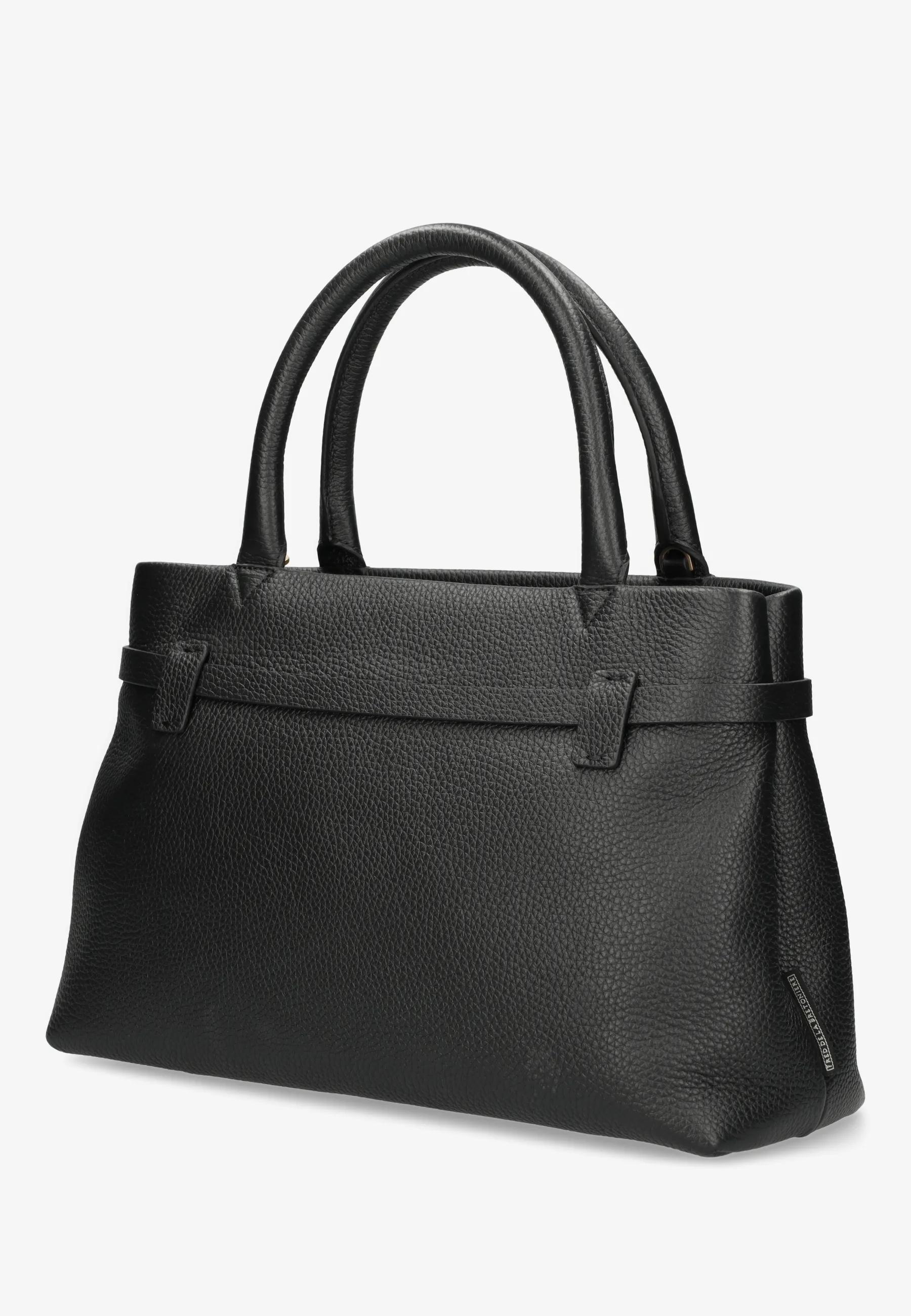 Mae Handtasche Aus Genarbtem Leder Schwarz