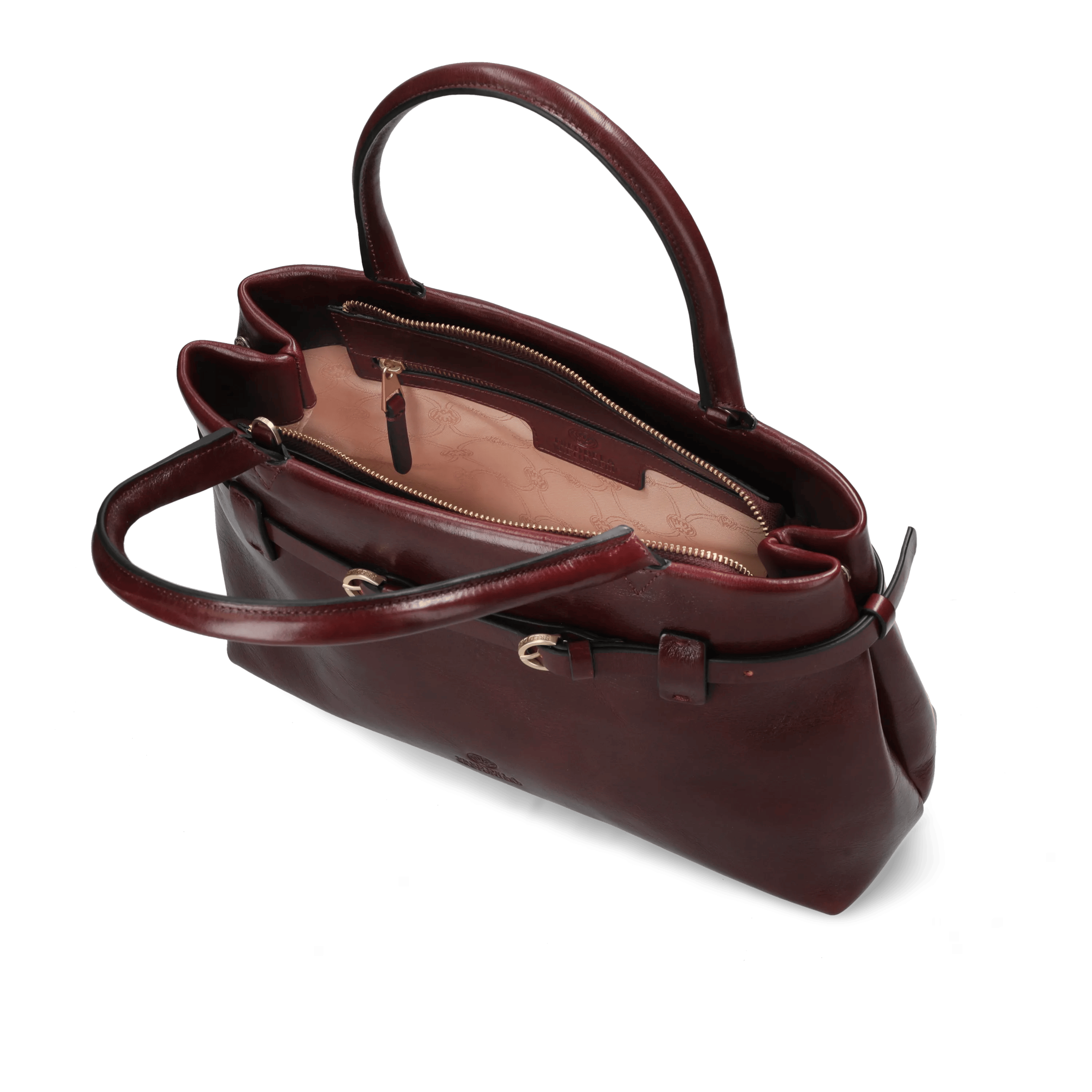 MAE HANDBAG Leather Bordeaux Red