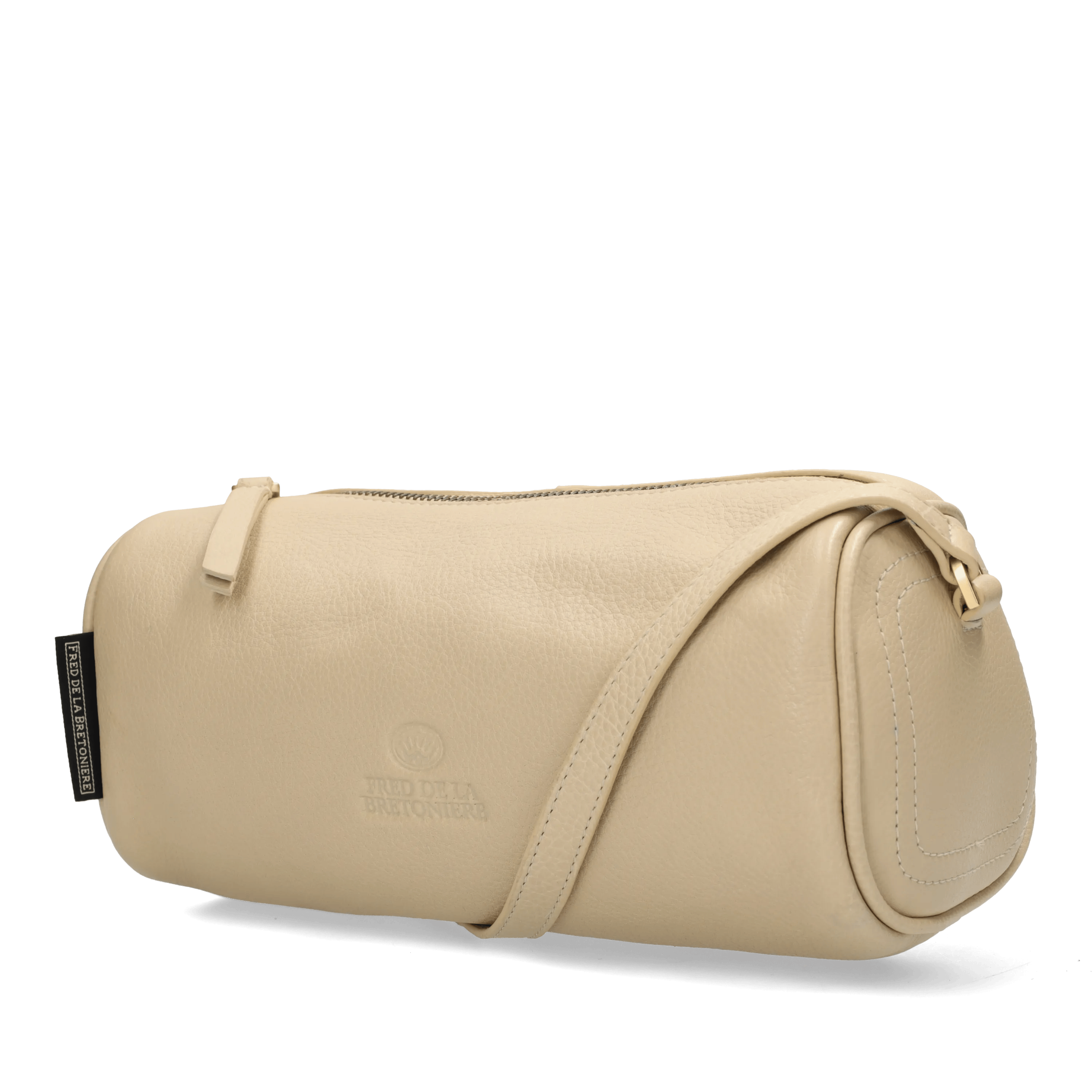 Livia schoudertas Cow leer Licht taupe