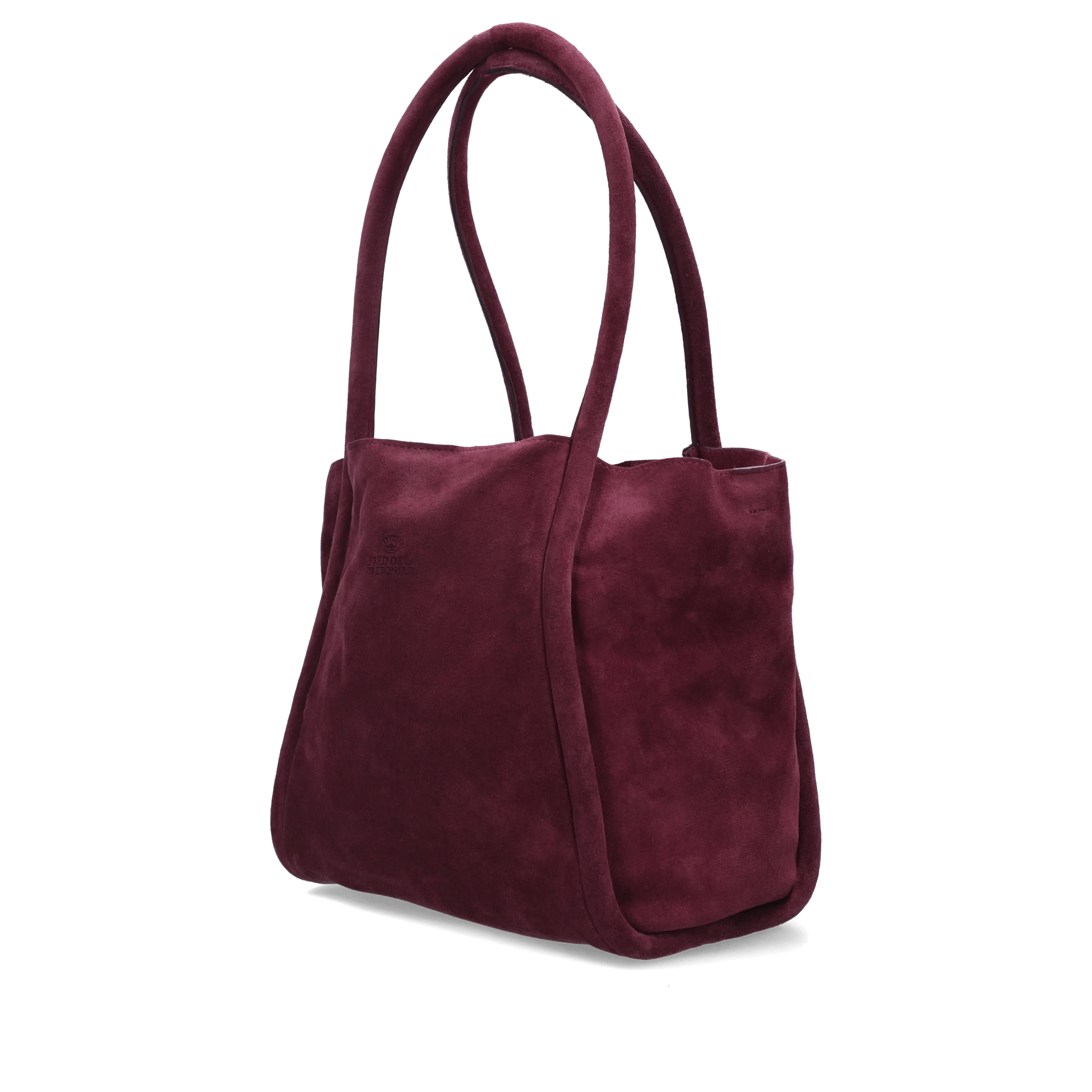 Nalani Schultertasche Veloursleder Burgunderrot