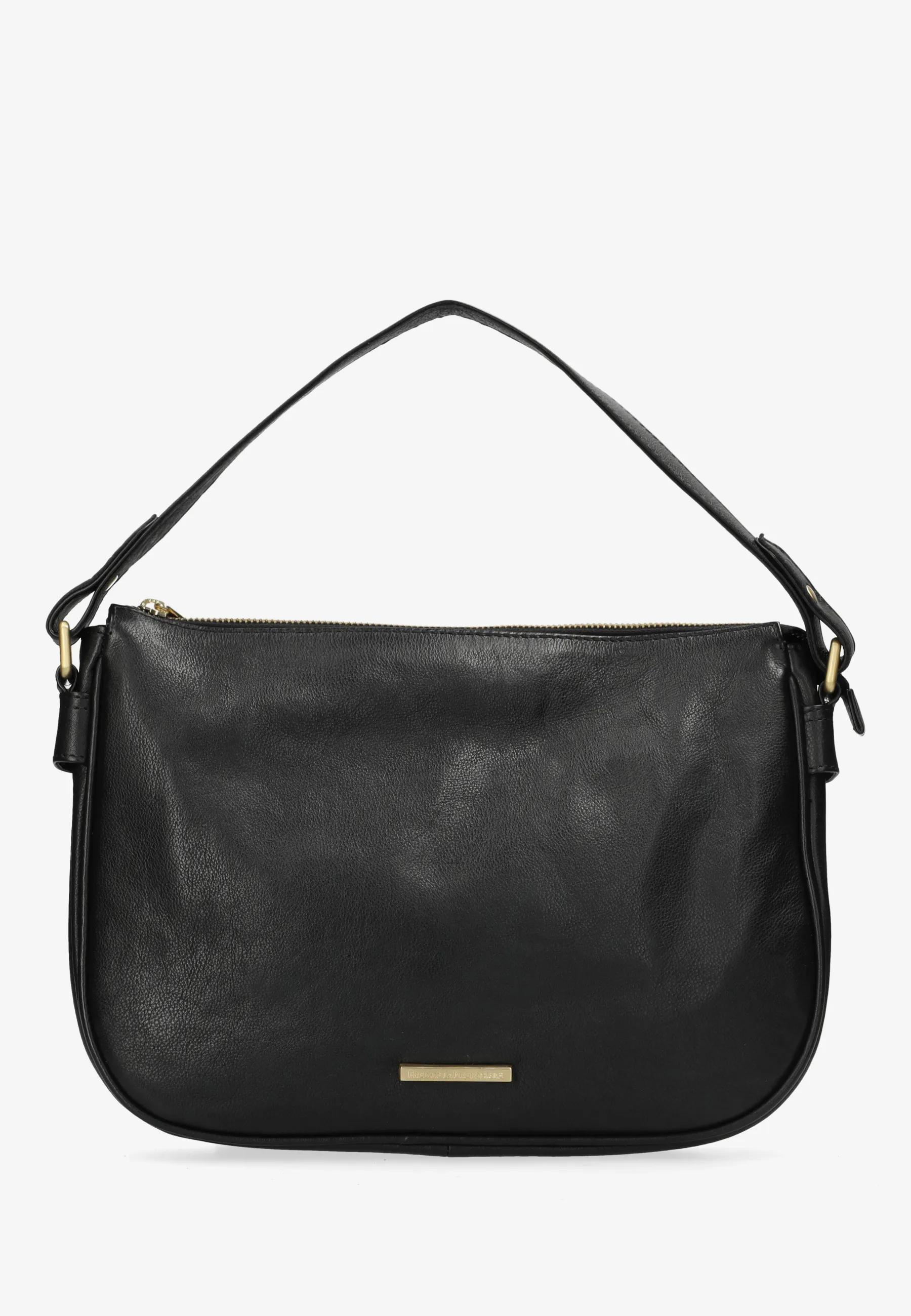 Valera Schultertasche Leder Schwarz