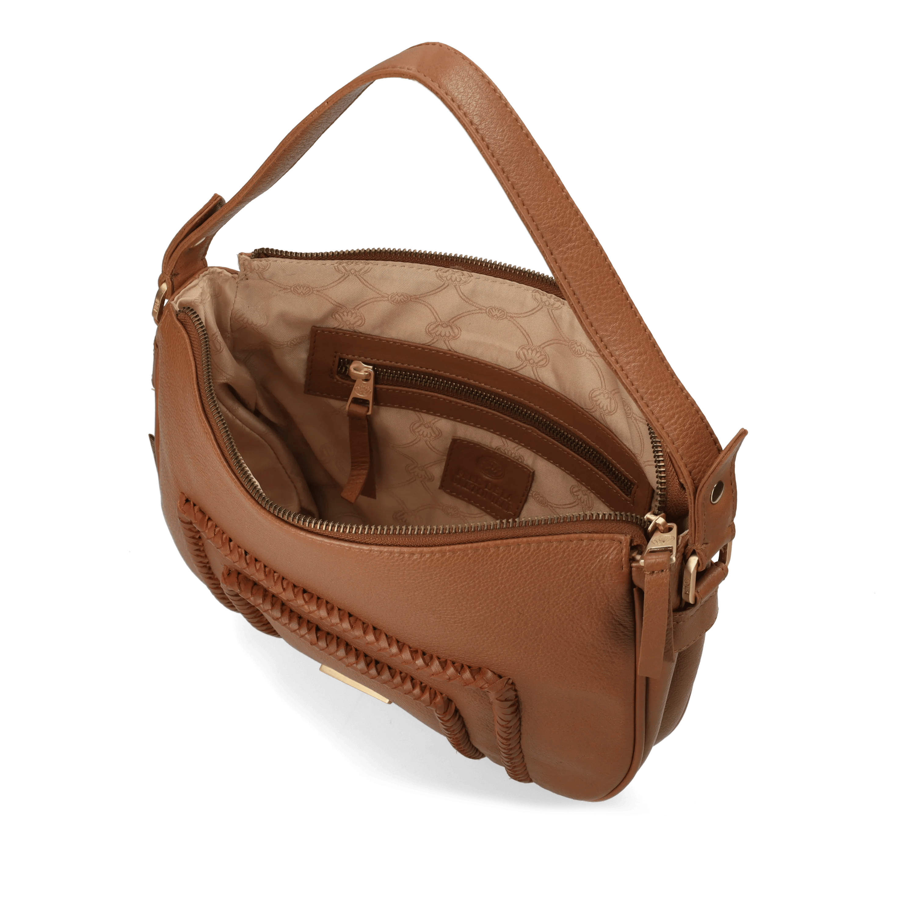 Valera schoudertas Leer met Xweave Cognac