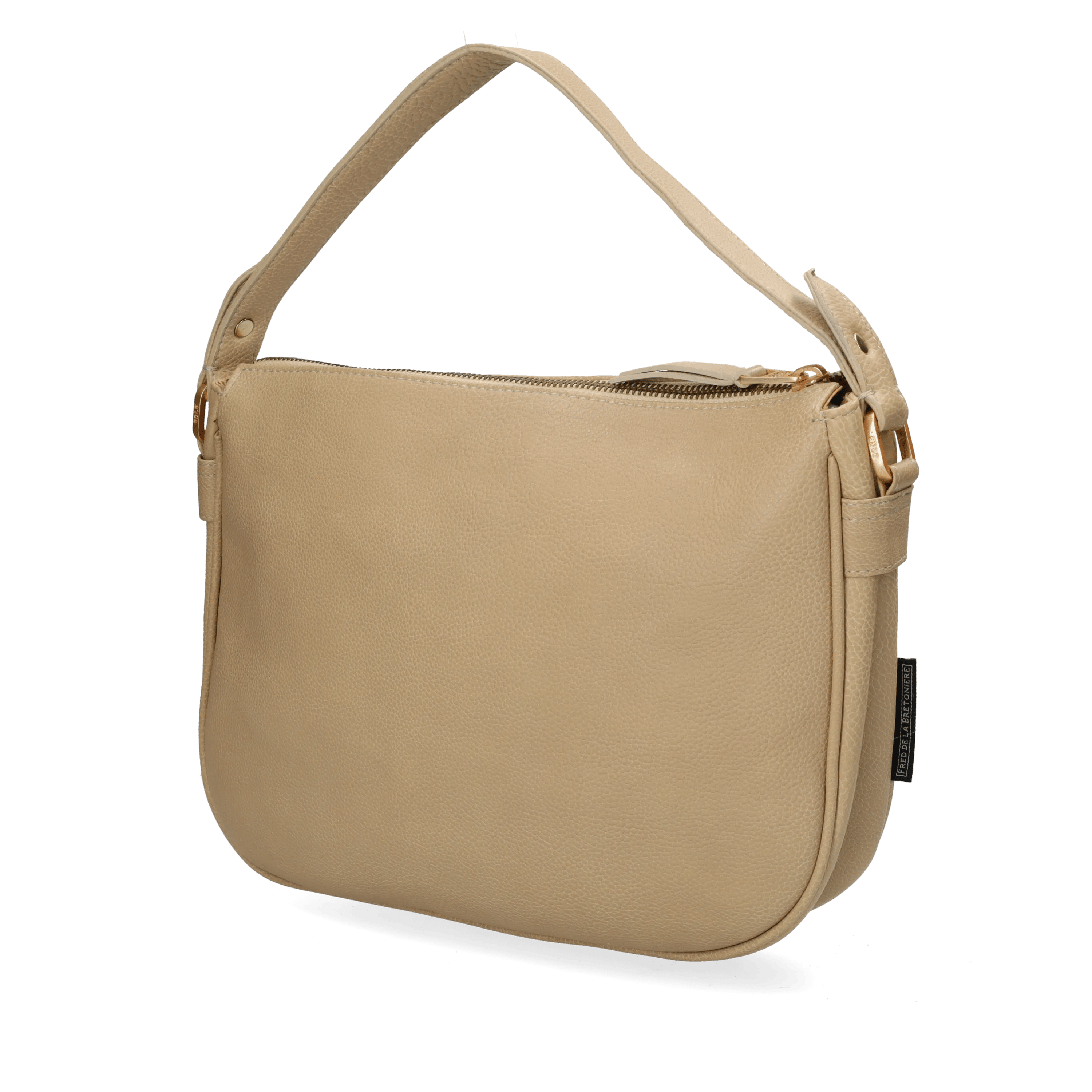 Valera schoudertas Leer met Xweave Licht taupe