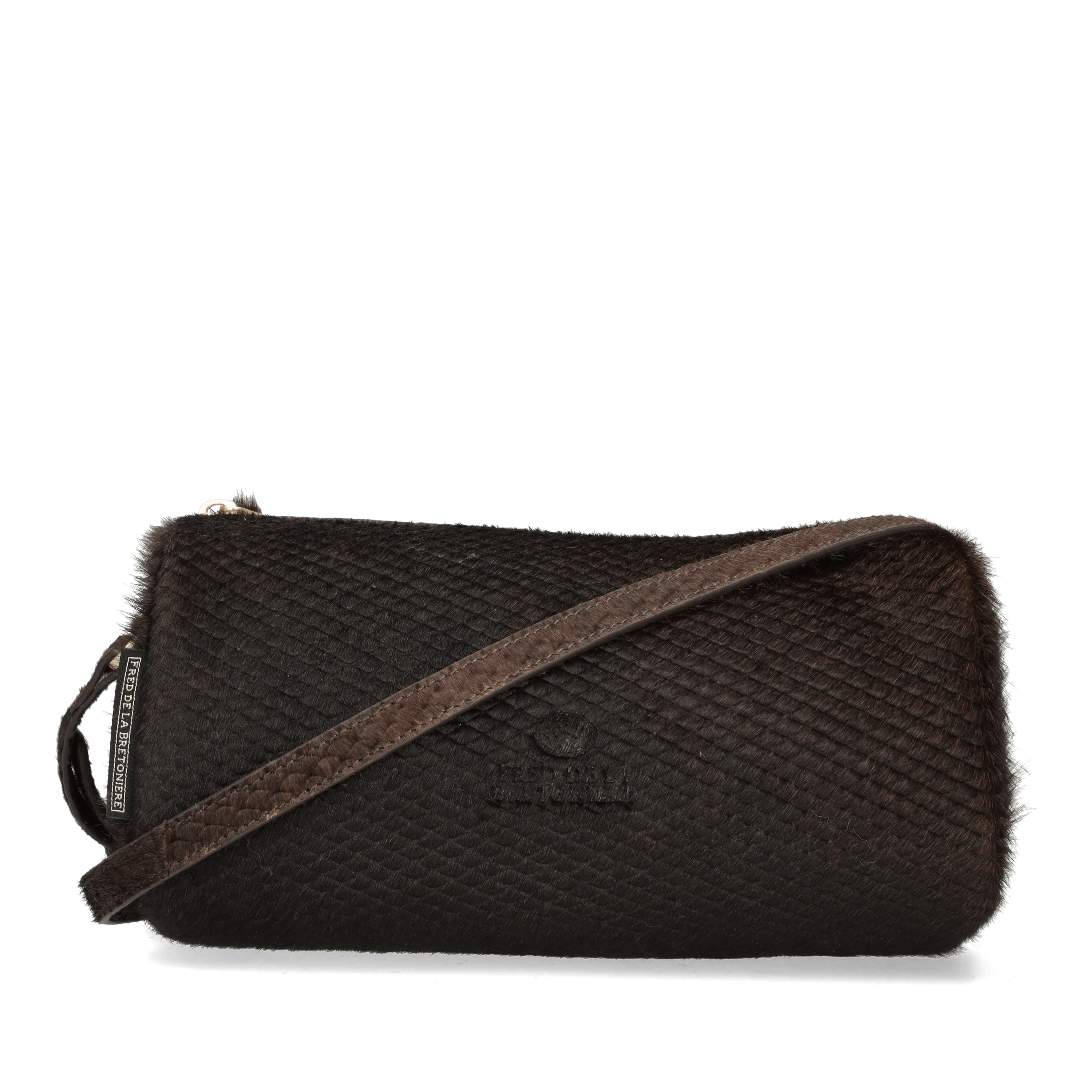 LIVIA SHOULDERBAG pony embossed leather Dark Brown