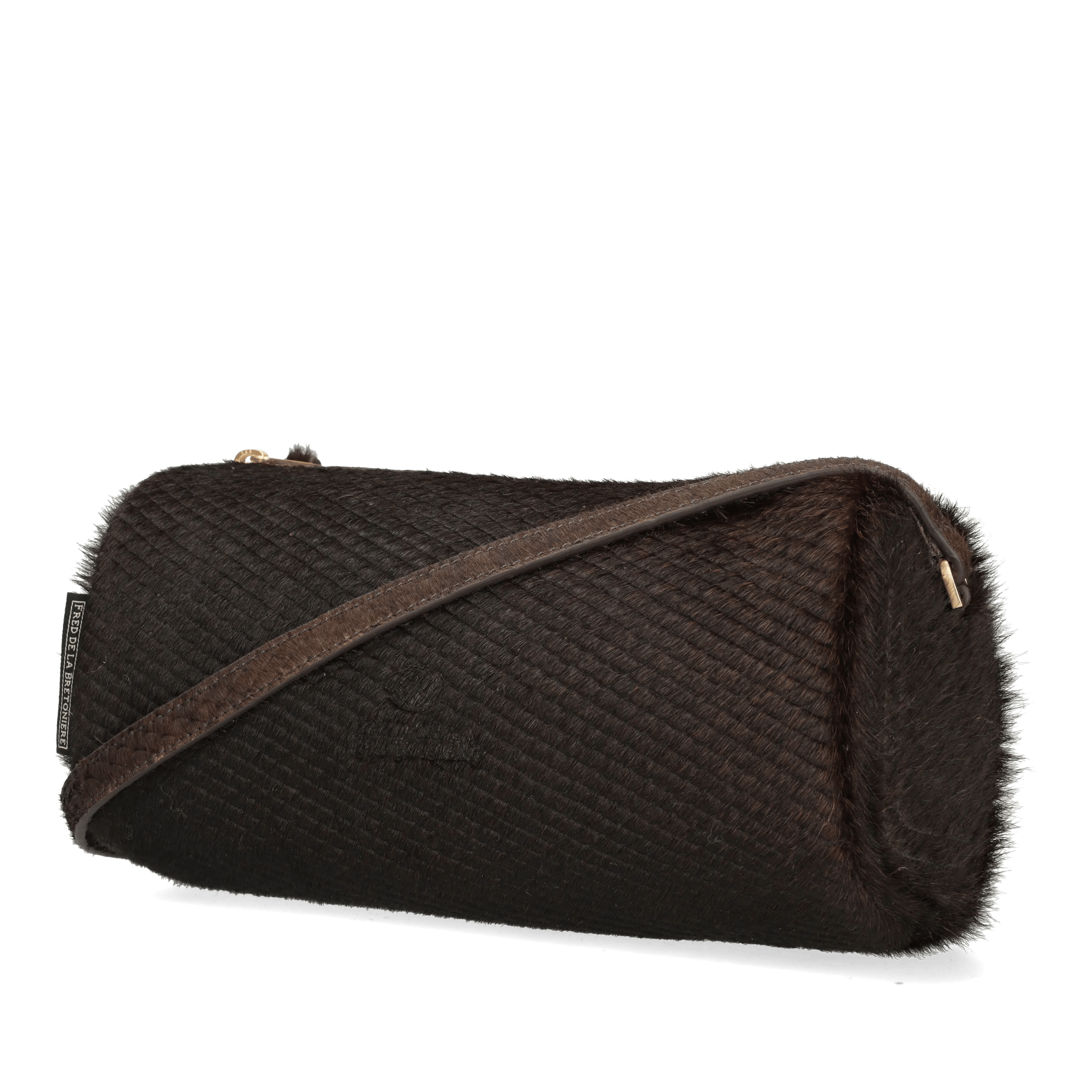 LIVIA SHOULDERBAG pony embossed leather Dark Brown