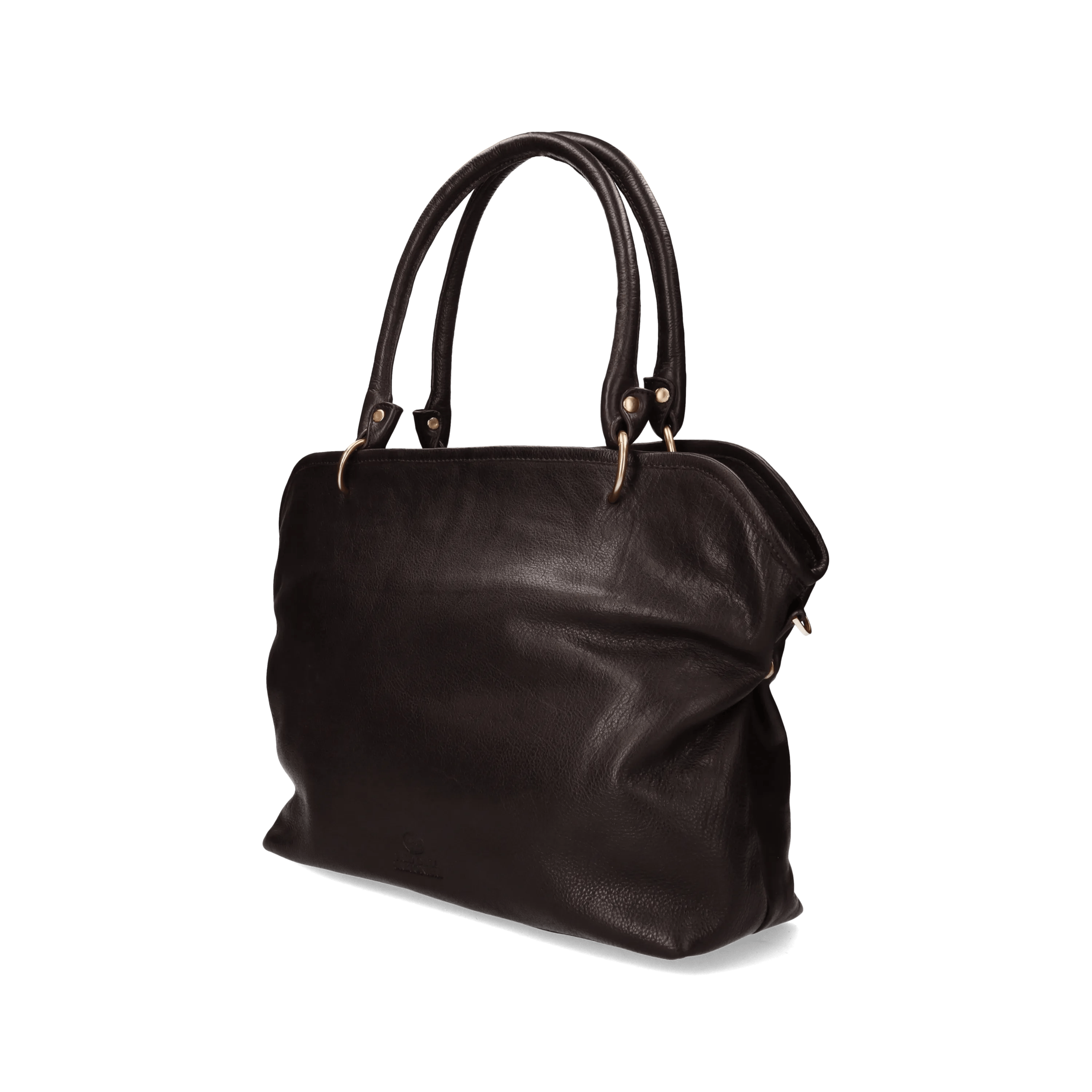 LENA PLAIN SHOULDERBAG nappa leather Dark Brown