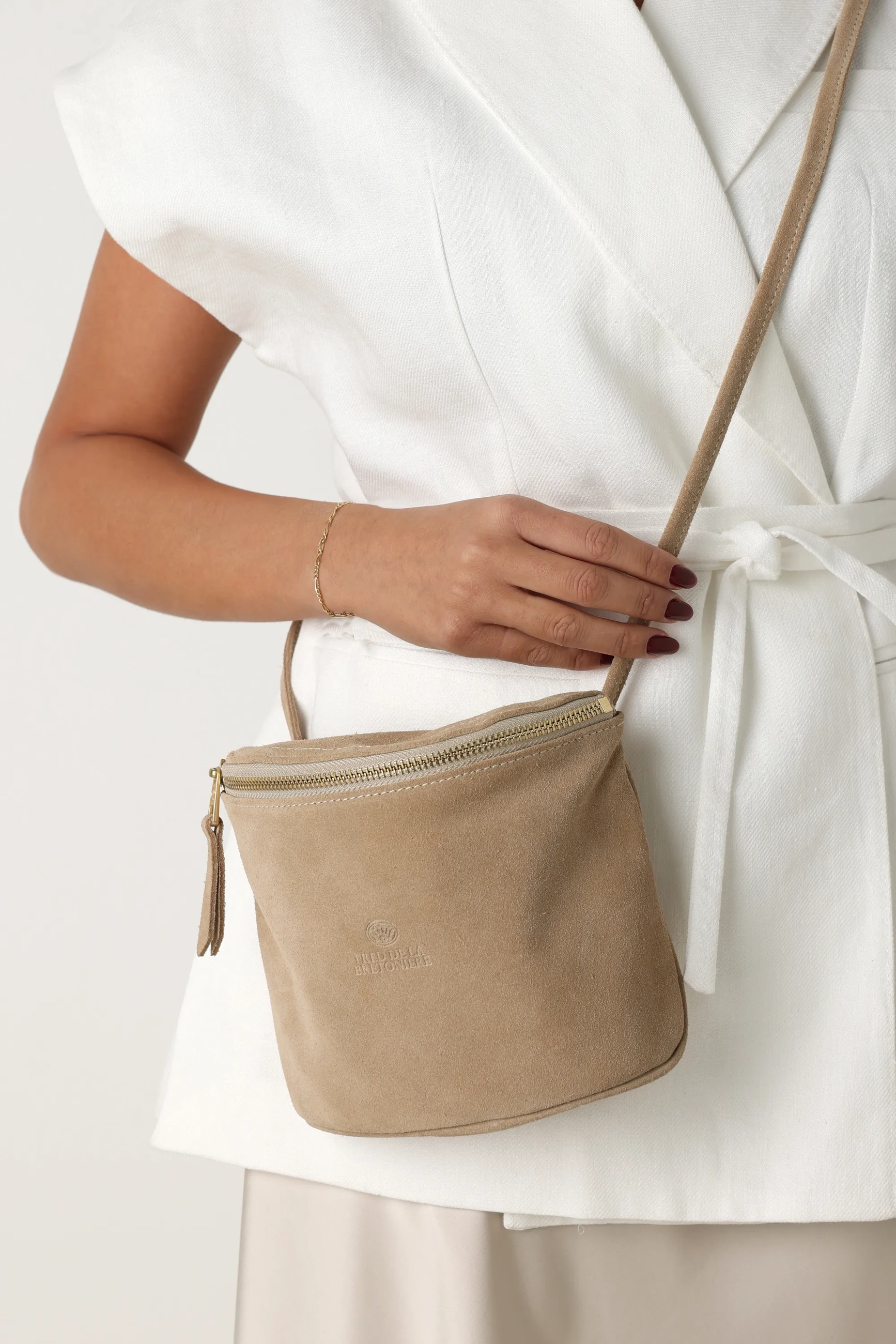 Marianneke crossbody Suède Beige