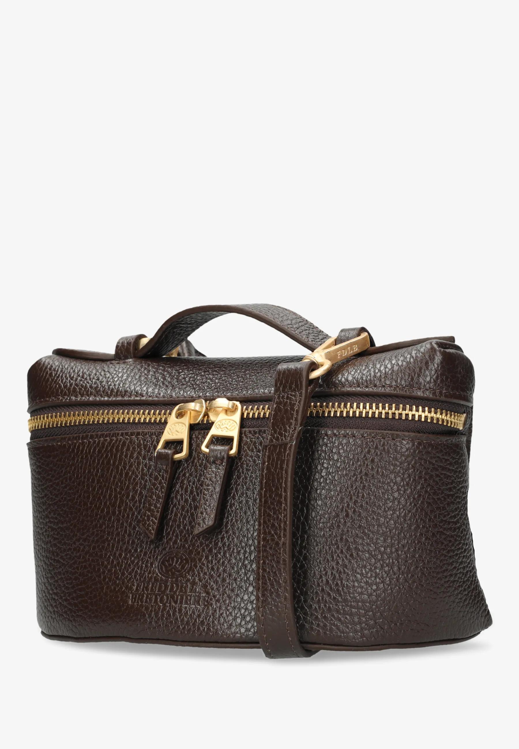 Lori Crossbody Aus Genarbtem Leder Dunkelbraun