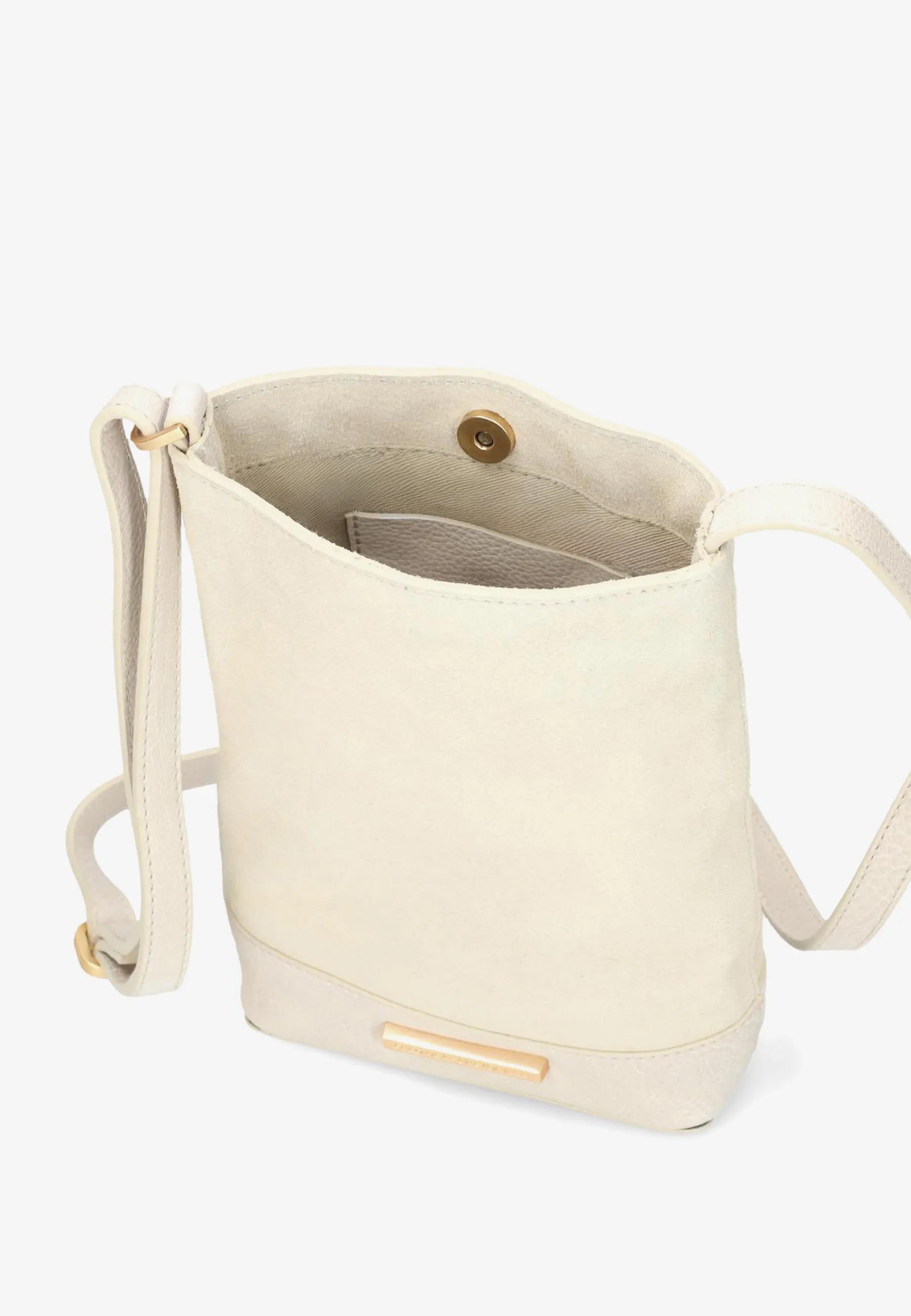 Vina Phonebag Leer/Suède Gebroken Wit