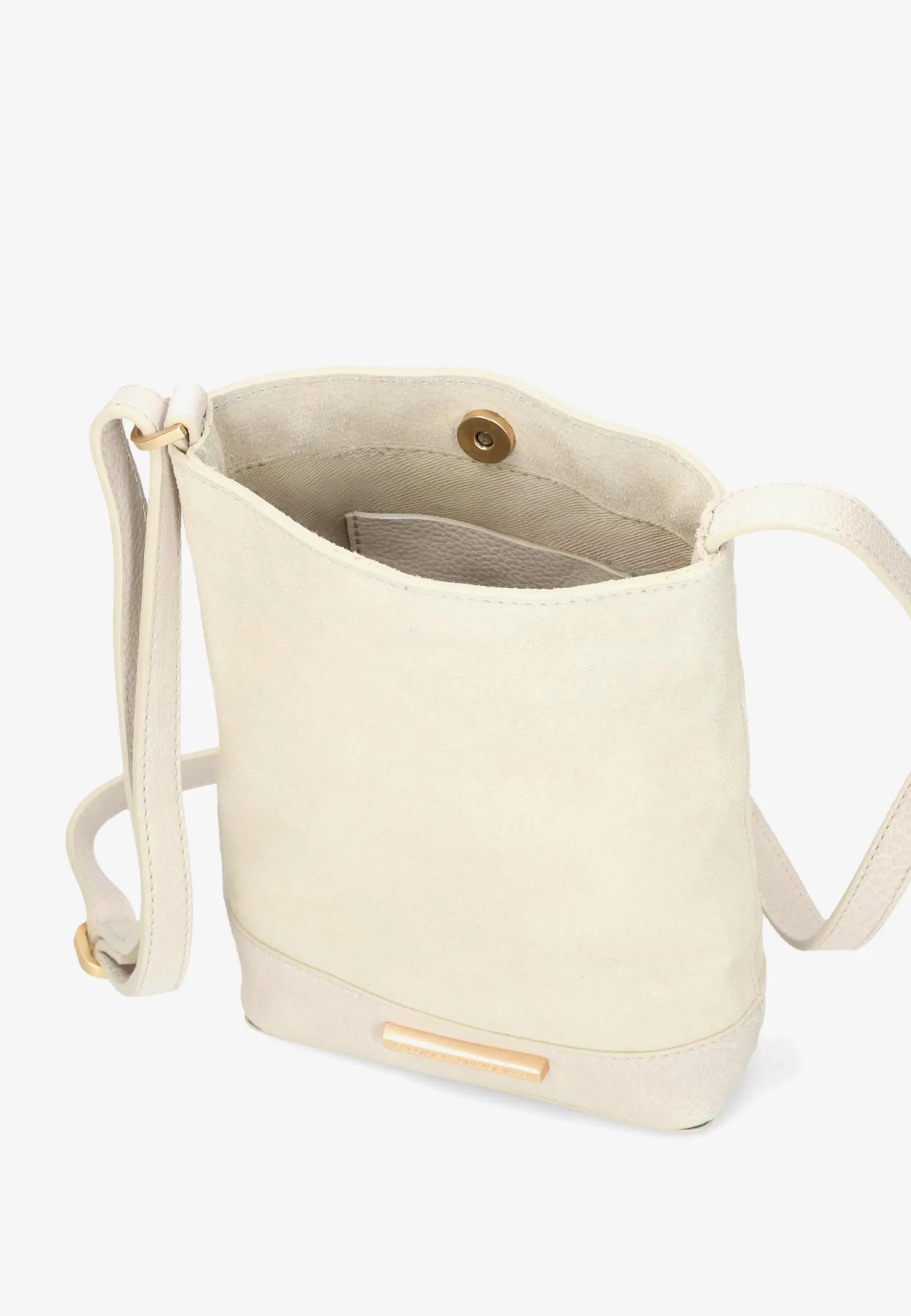 Vina Phonebag Leer/Suède Gebroken Wit