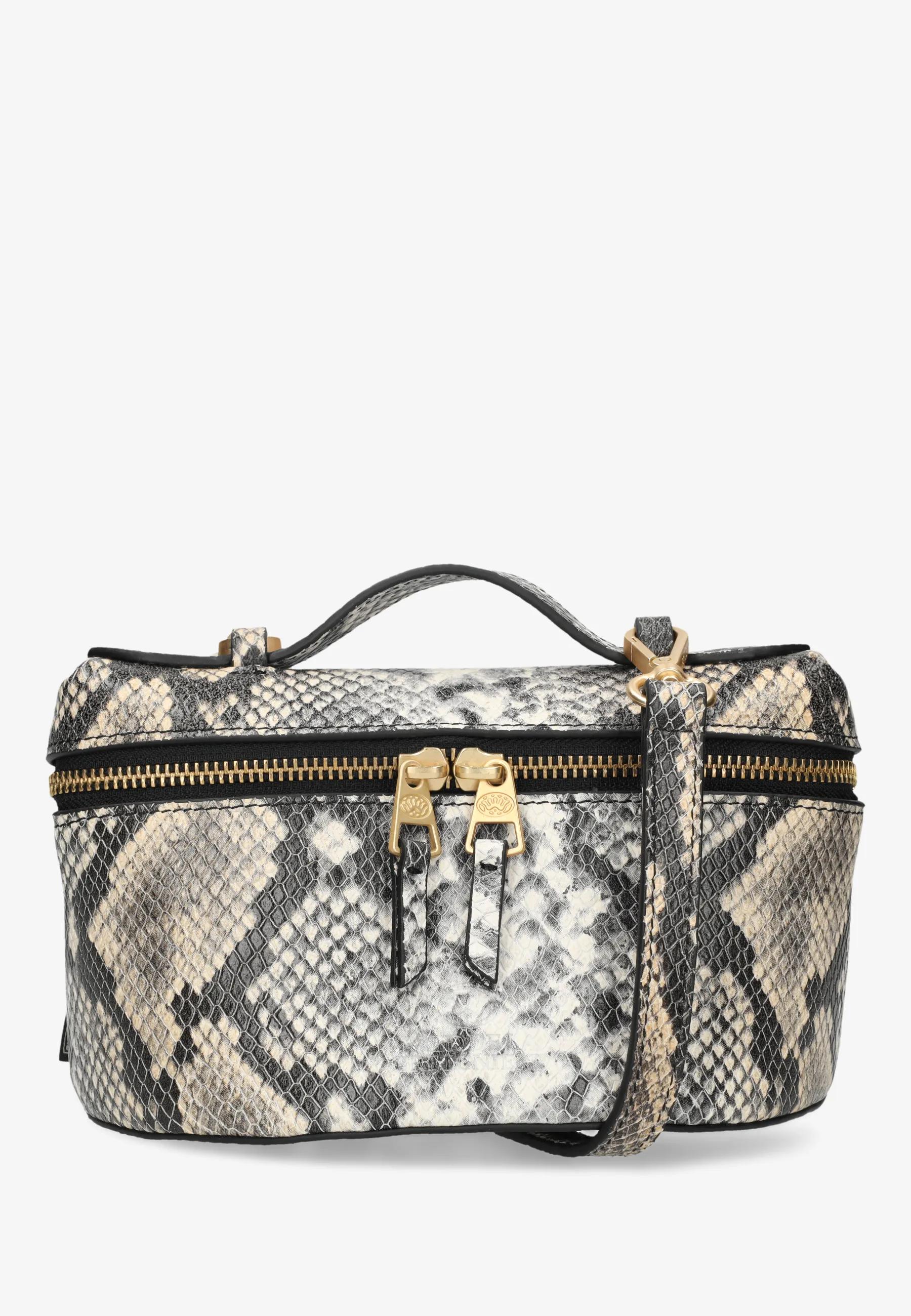 Lori Crossbody Schlangenprint-Leder Schwarz/Weiß