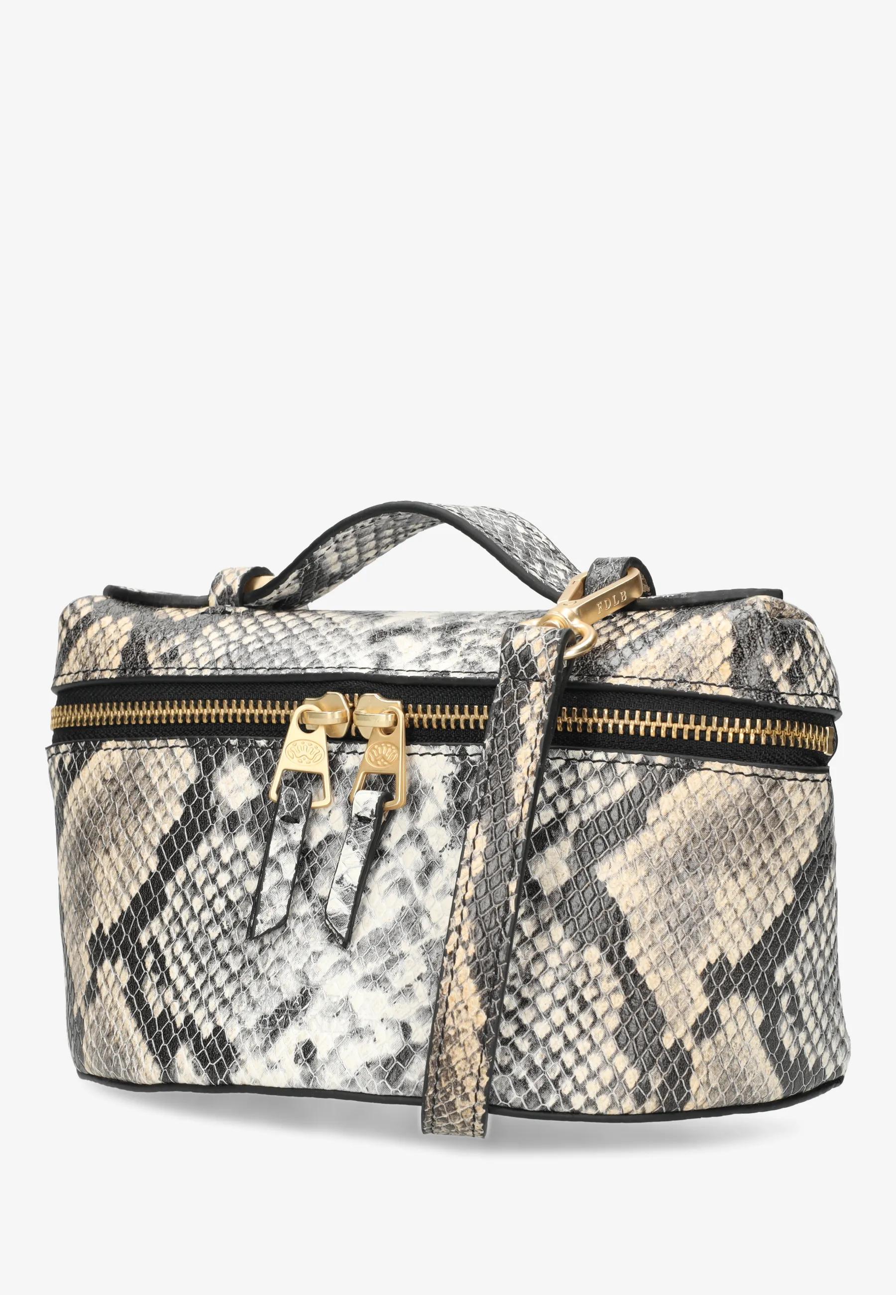 Lori Crossbody Schlangenprint-Leder Schwarz/Weiß