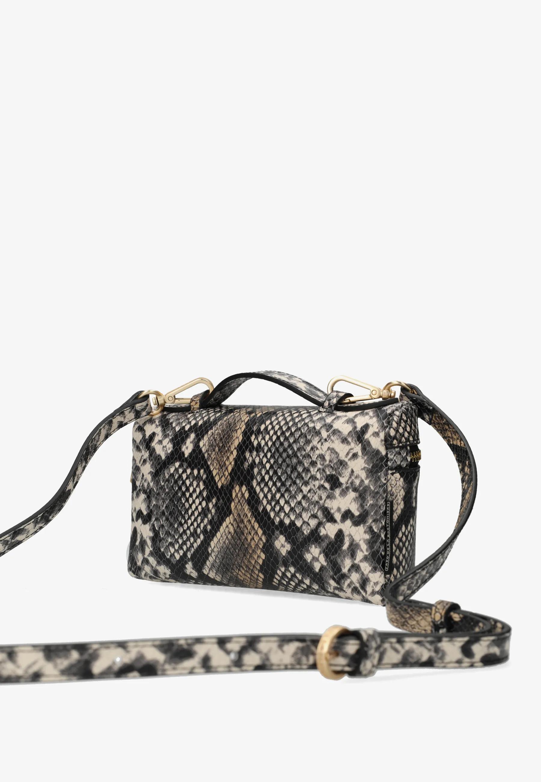 Lori Crossbody Schlangenprint-Leder Schwarz/Weiß