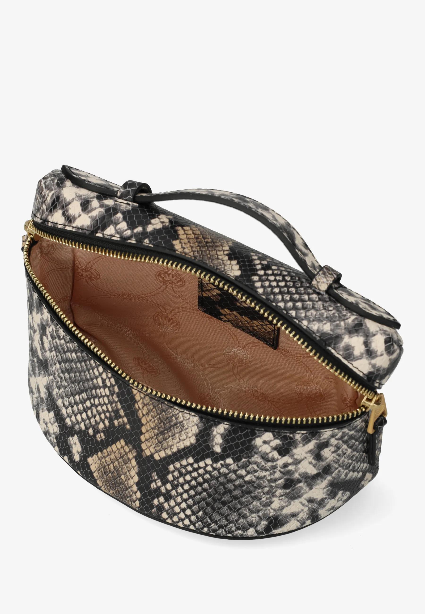 Lori Crossbody Schlangenprint-Leder Schwarz/Weiß