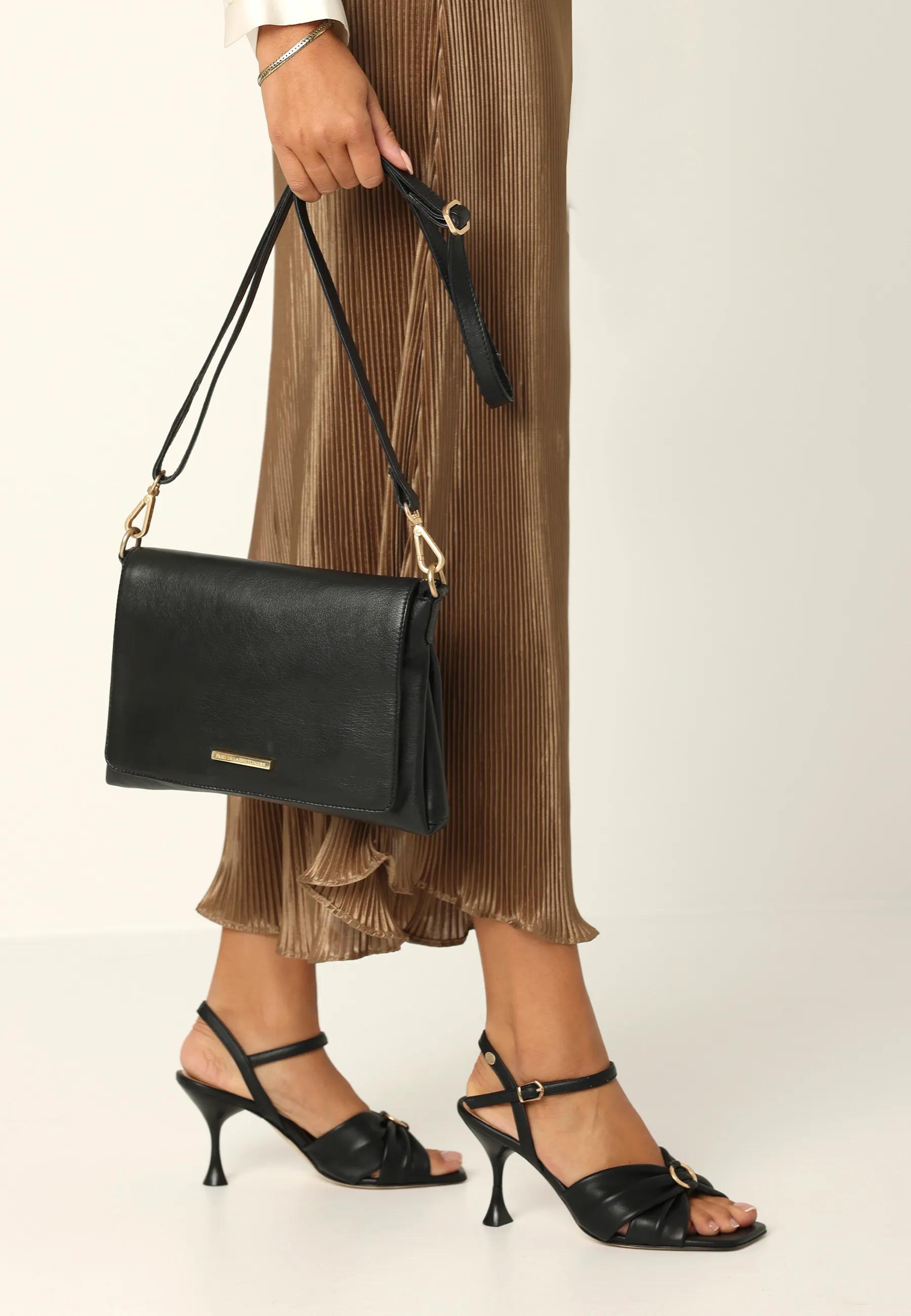 Noa Crossbody Leder Schwarz