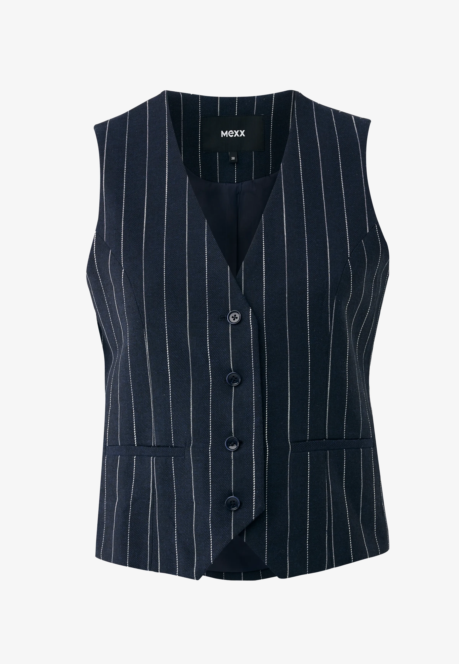 Gilet Met Krijtstreep Midnight Blue