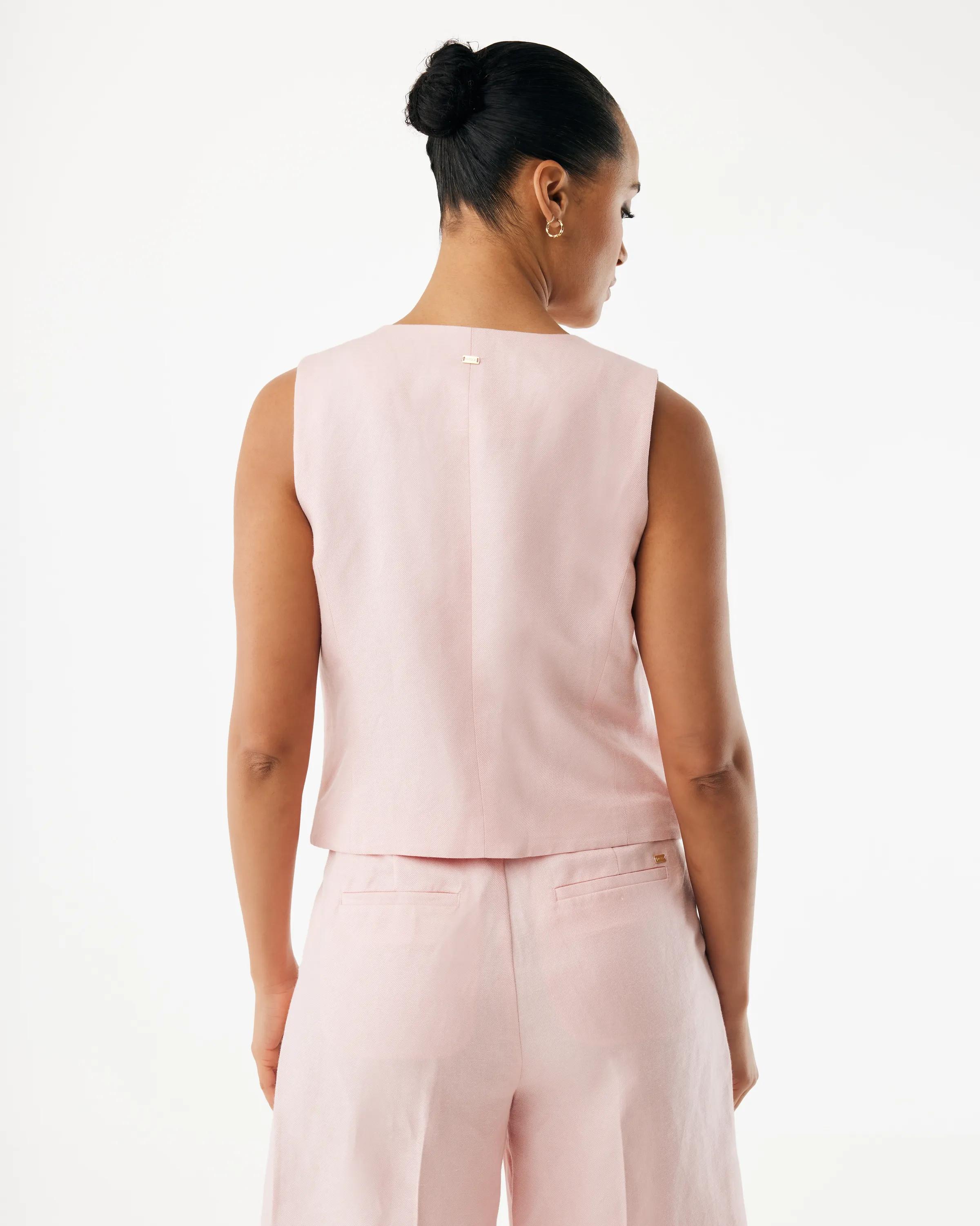 Linen Waistcoat Light Pink