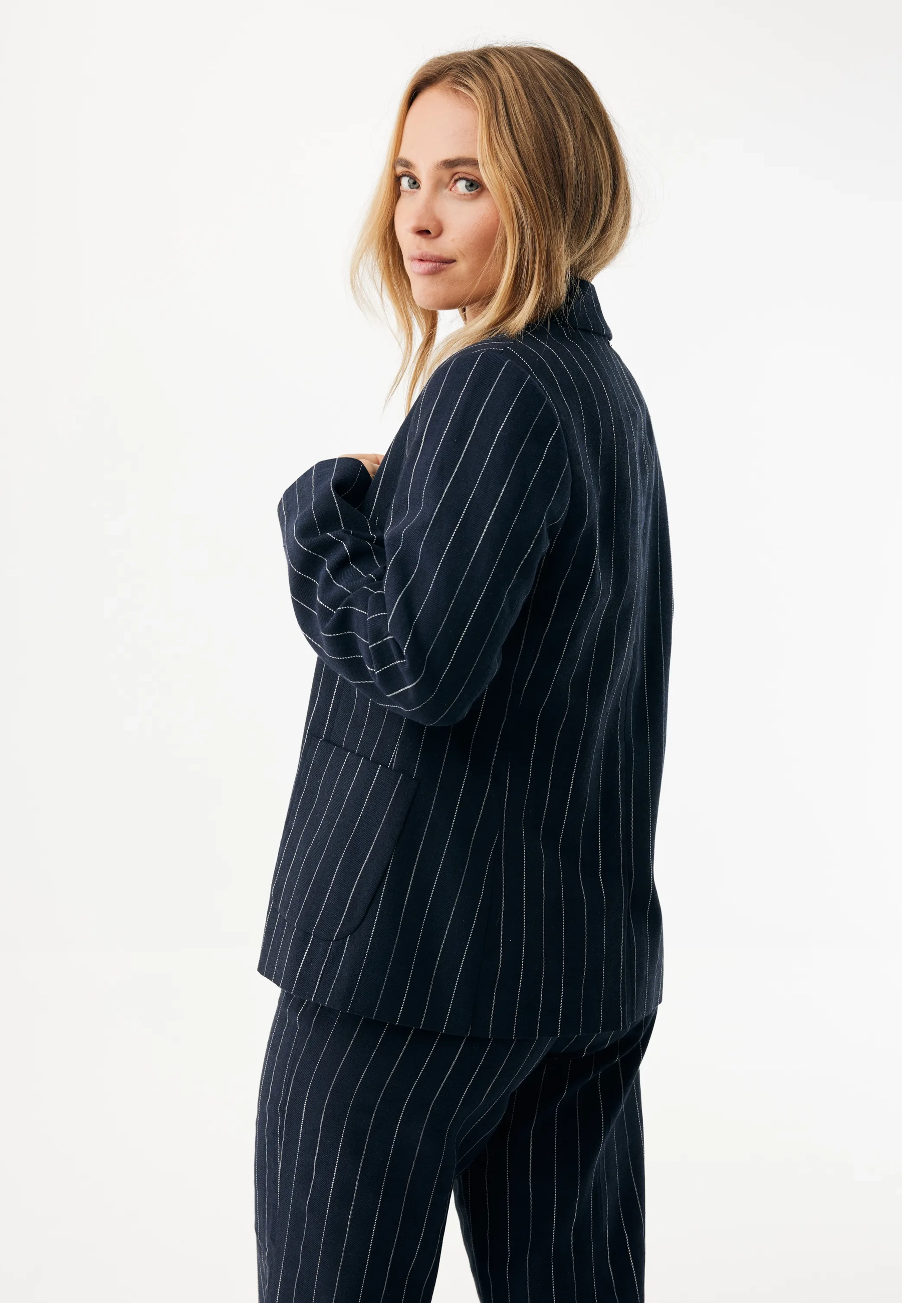 Pinstripe blazer Midnight blue