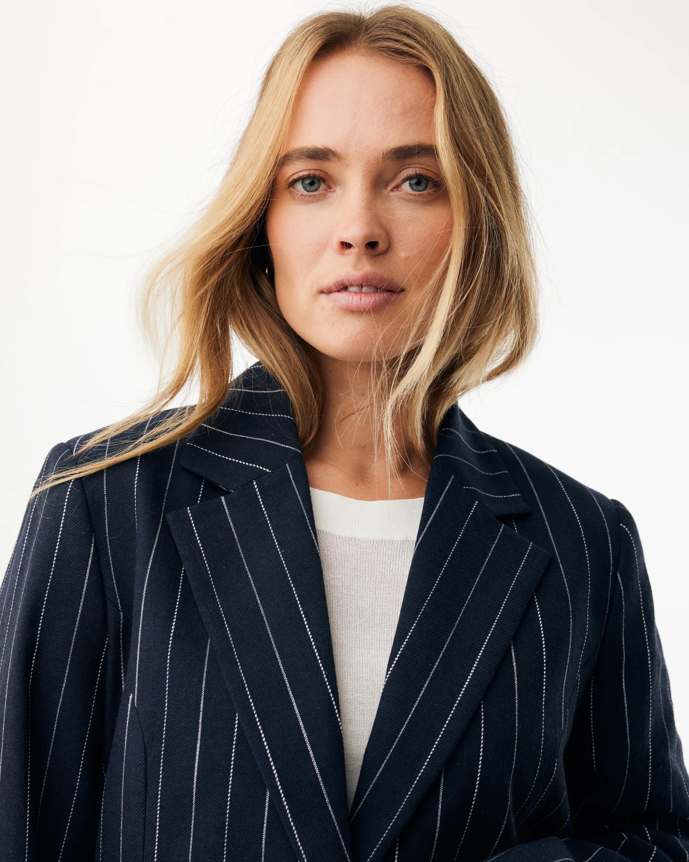 Nadelstreifen-Blazer Mitternachtsblau