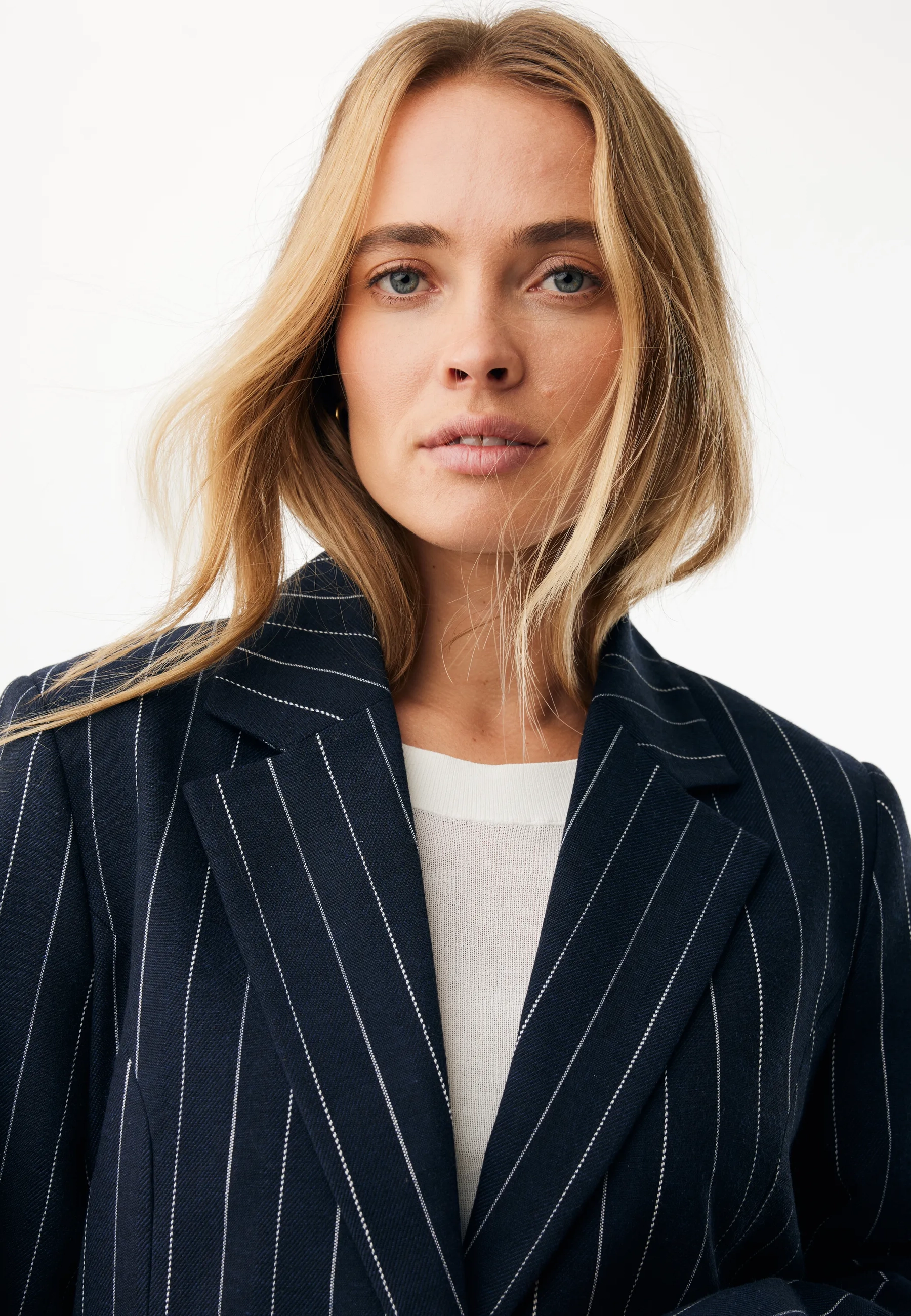 Pinstripe blazer Midnight blue