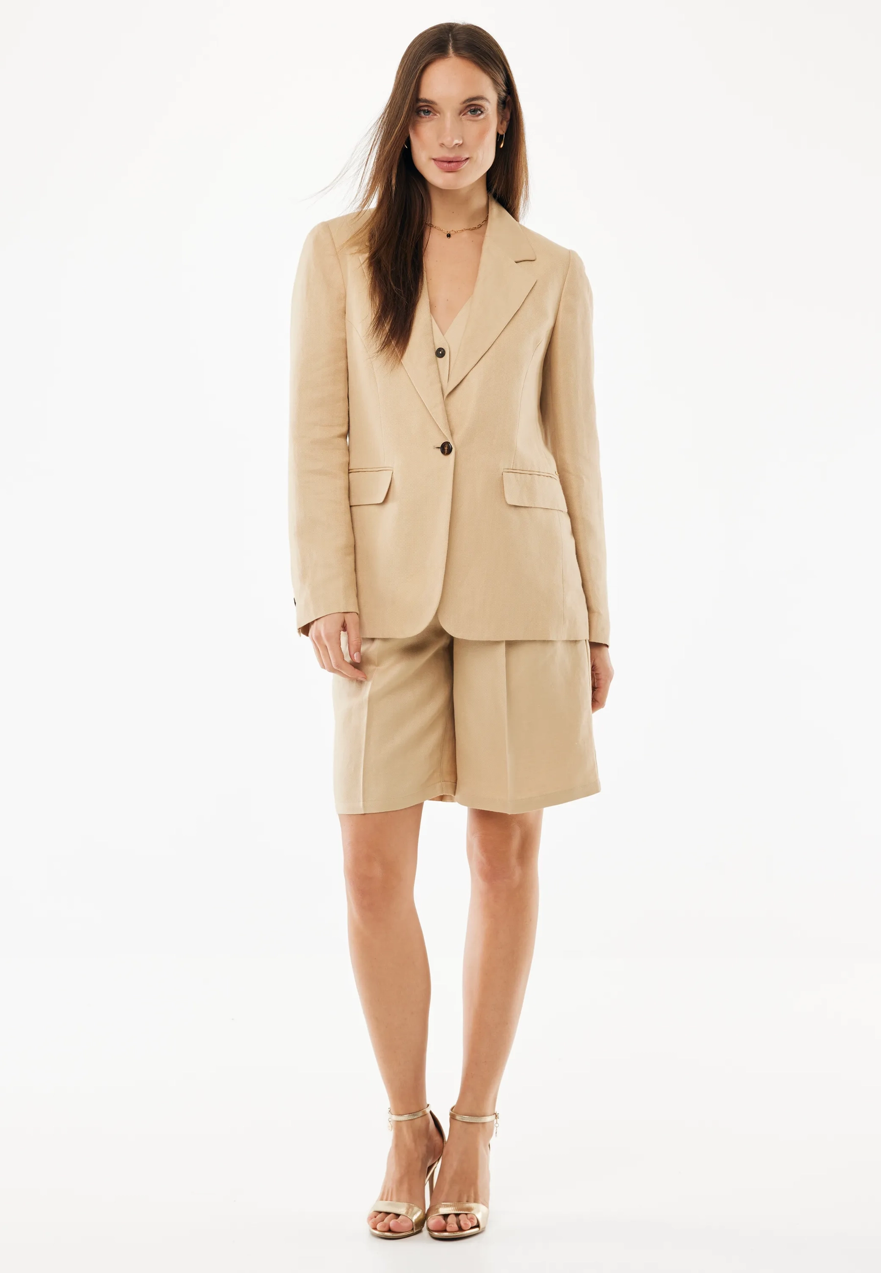 Linen Blazer Light Tan