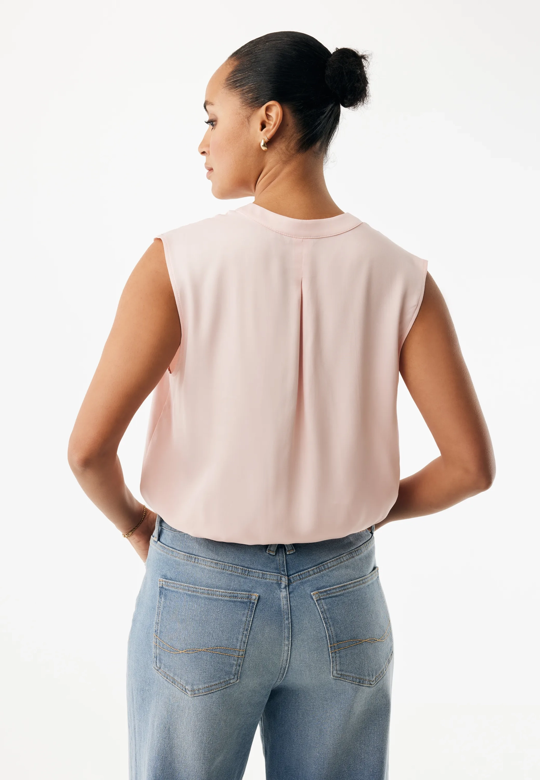 Violet Satijnen Blouse Lichtroze