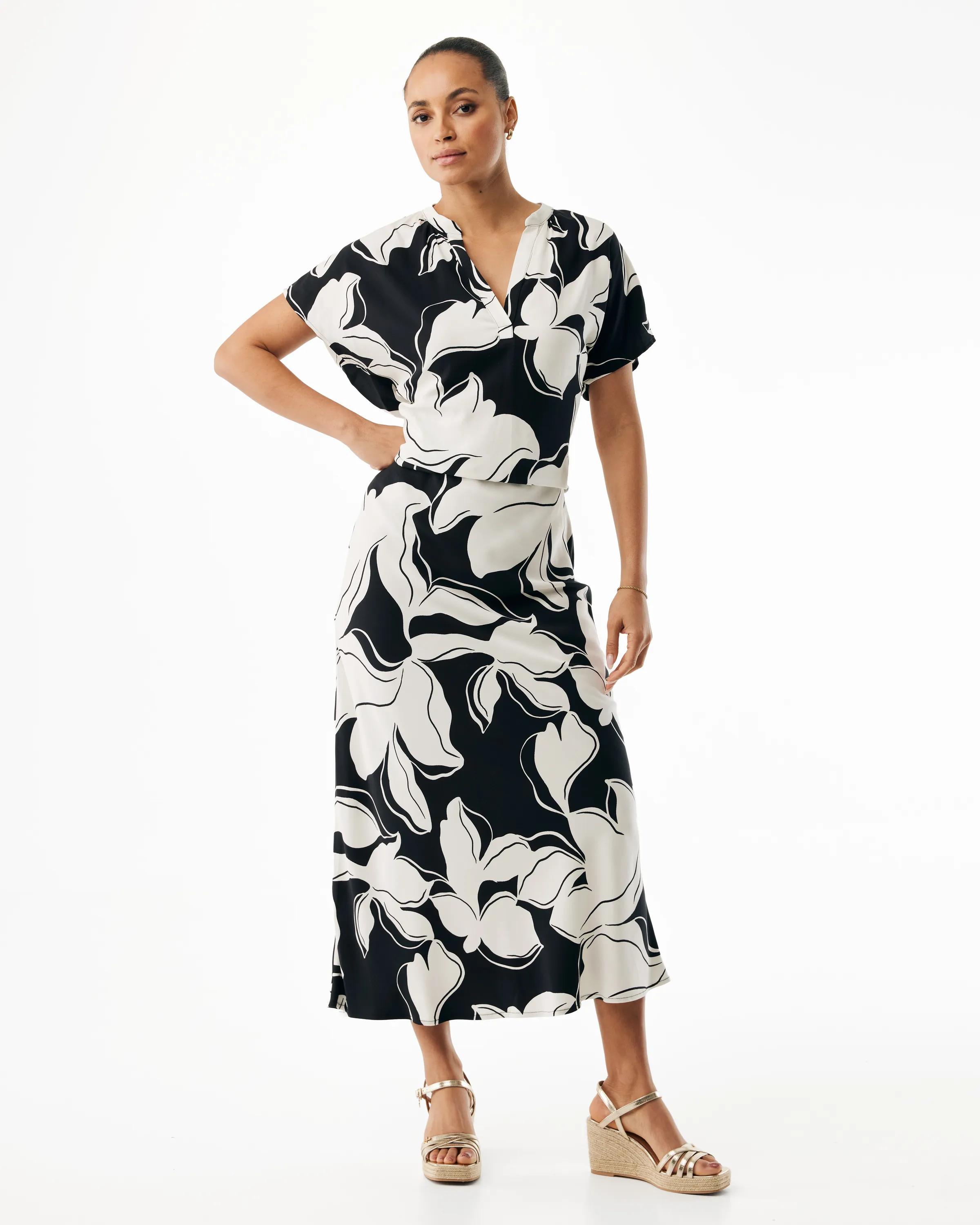 Petulia Print Bluse Schwarz Weib