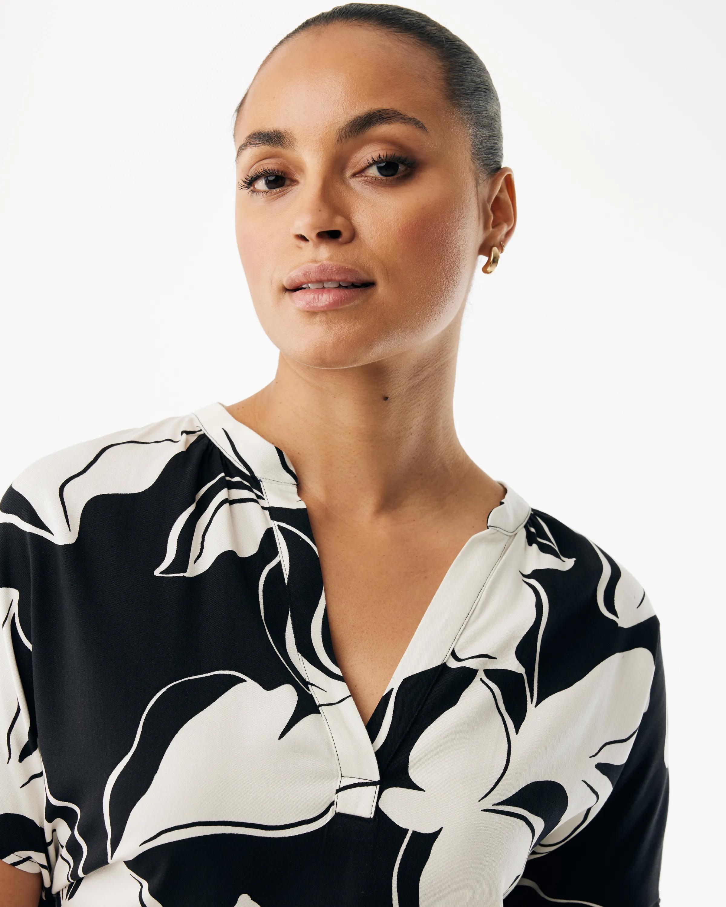Petulia Print Bluse Schwarz Weib