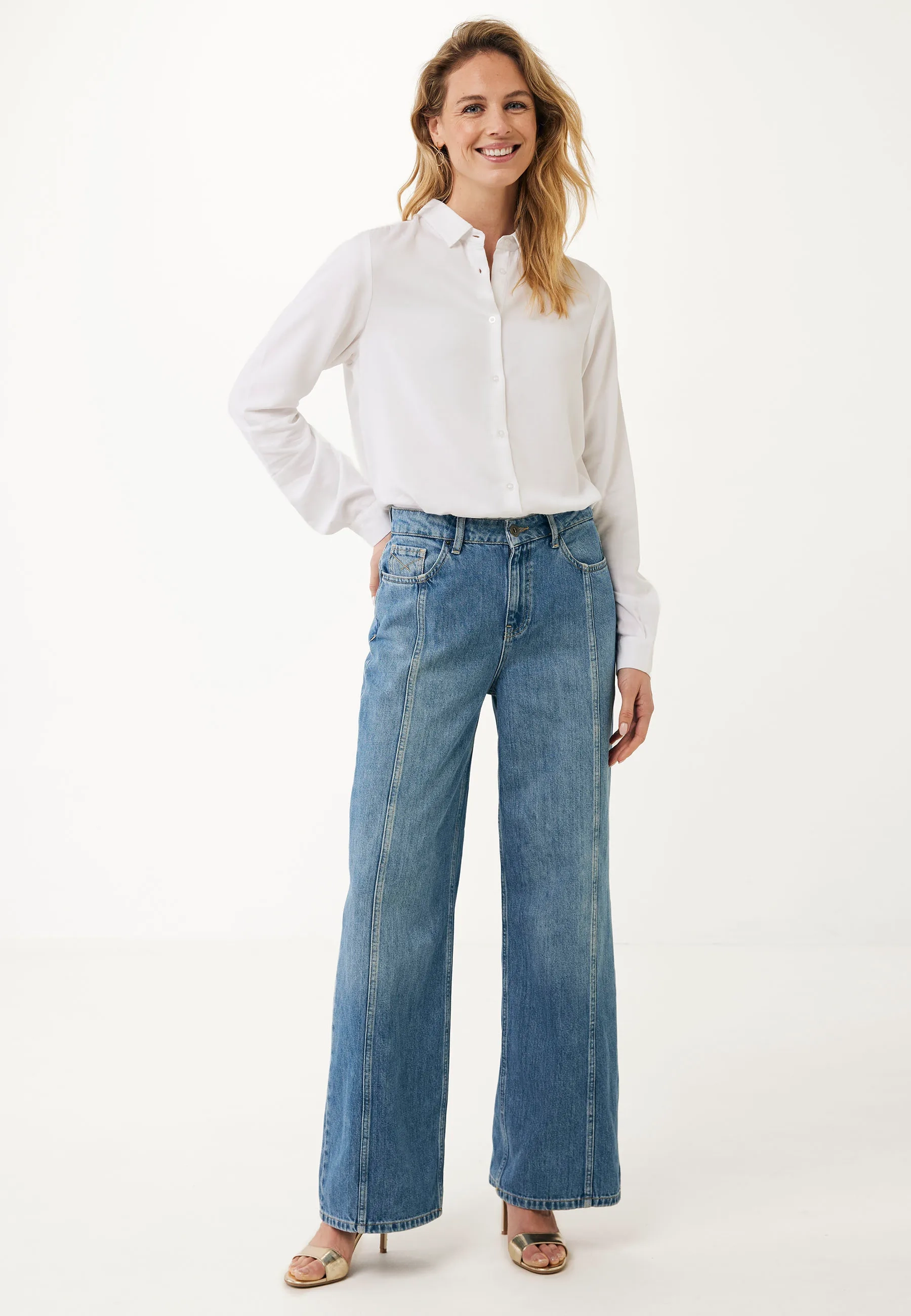 Chamomile viscose regular blouse Wit