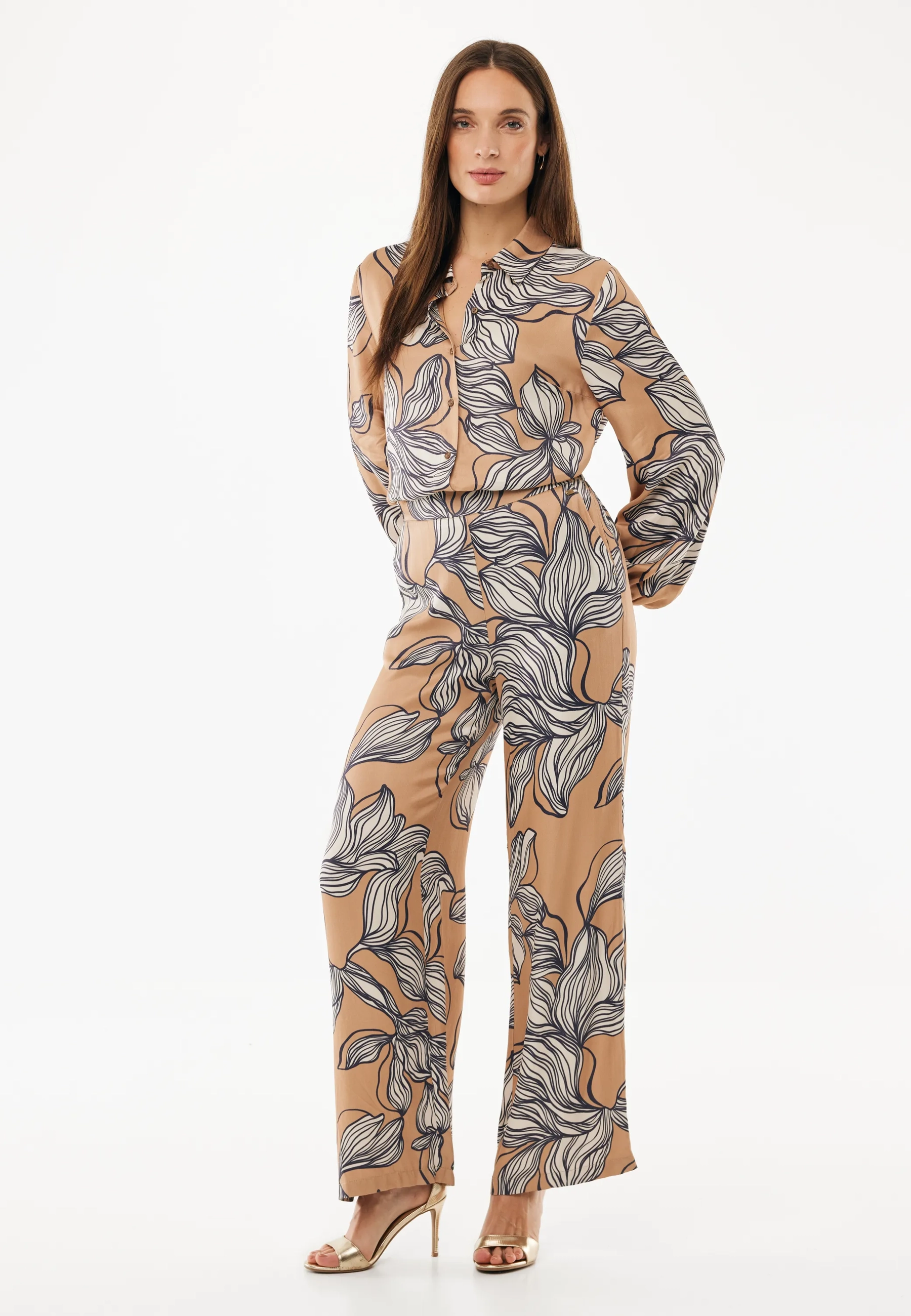 Graphic Flower Print Blouse Multicolor