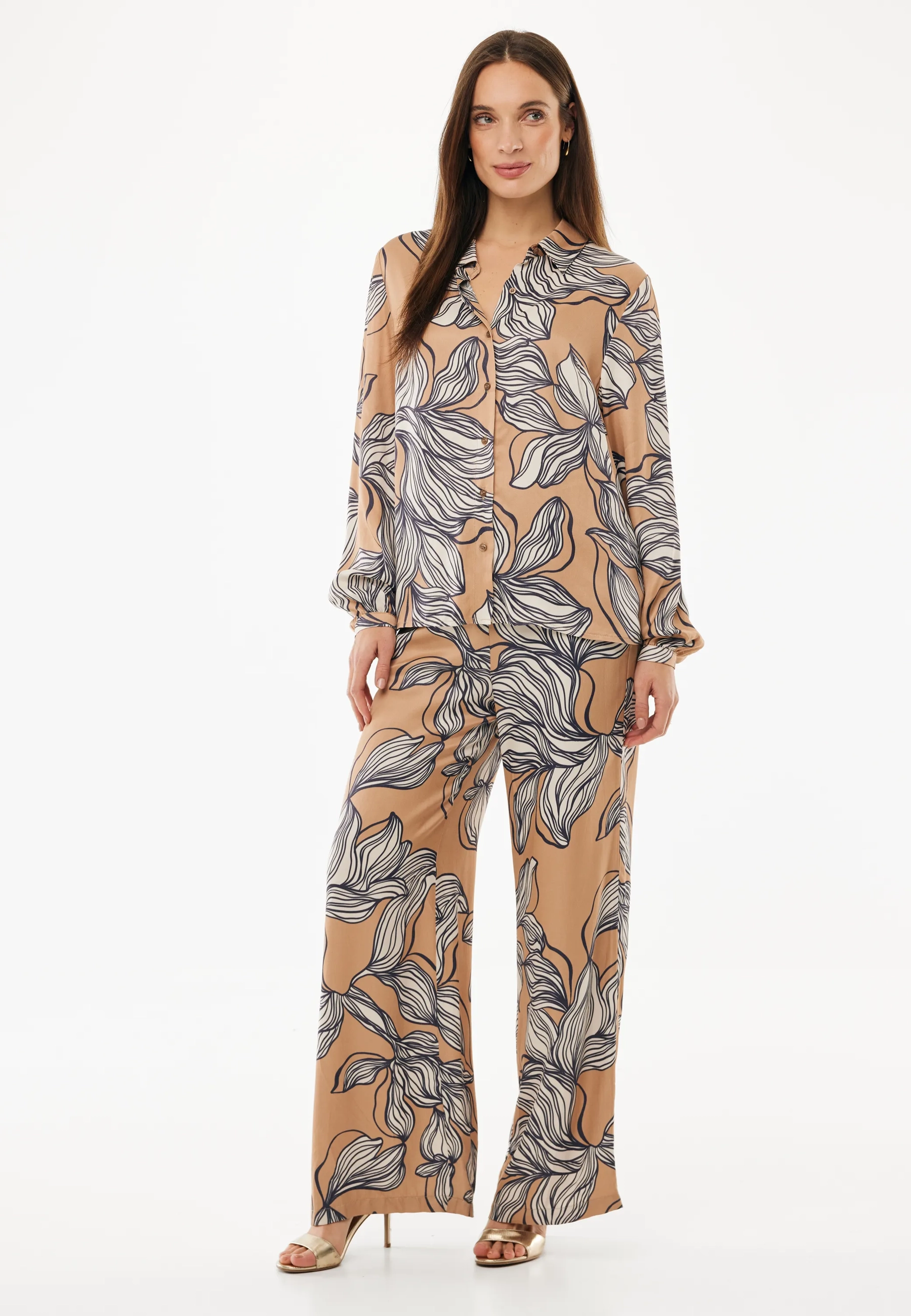 Graphic Flower Print Blouse Multicolor