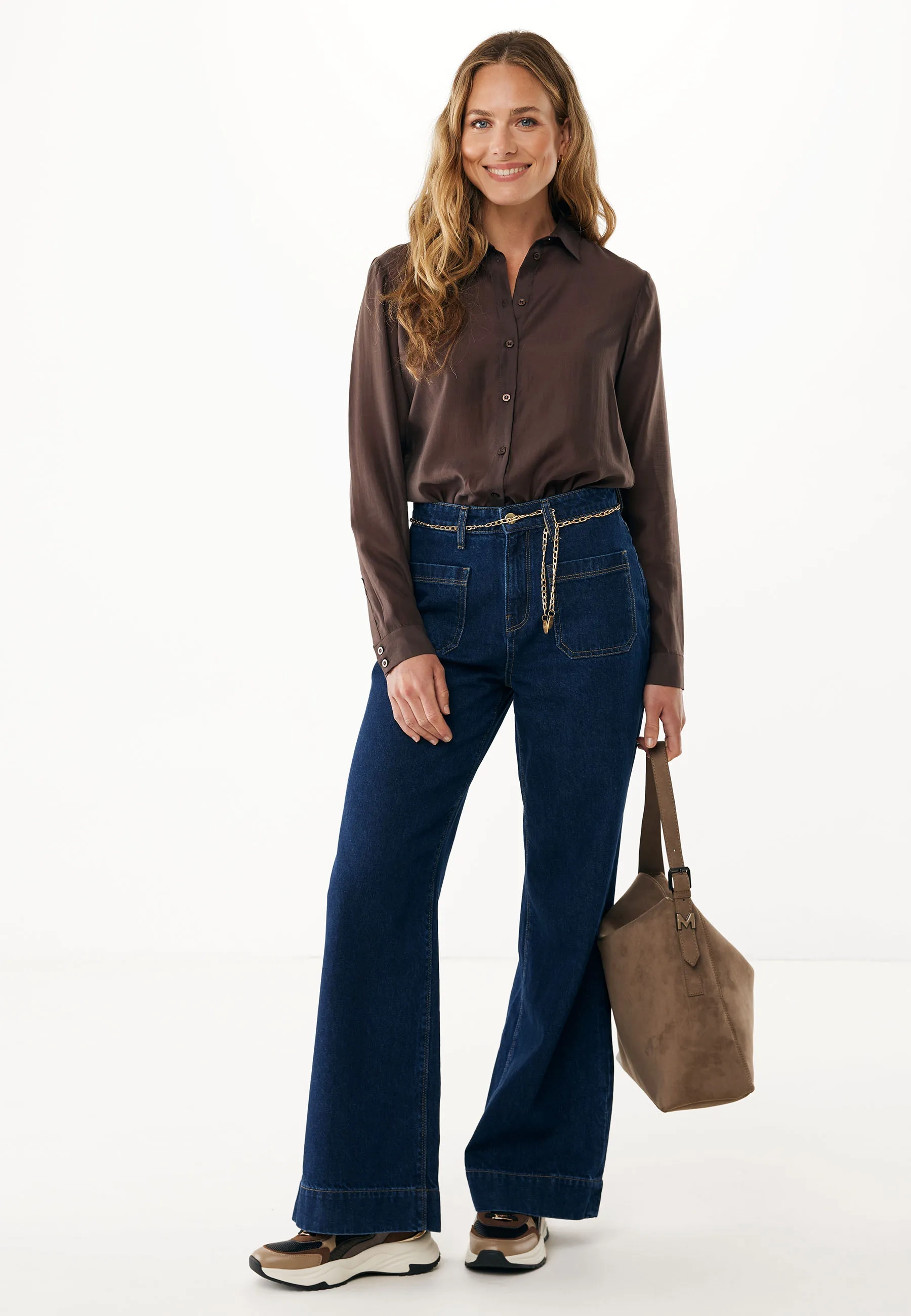 Chamomile Tencel blouse Donkerbruin