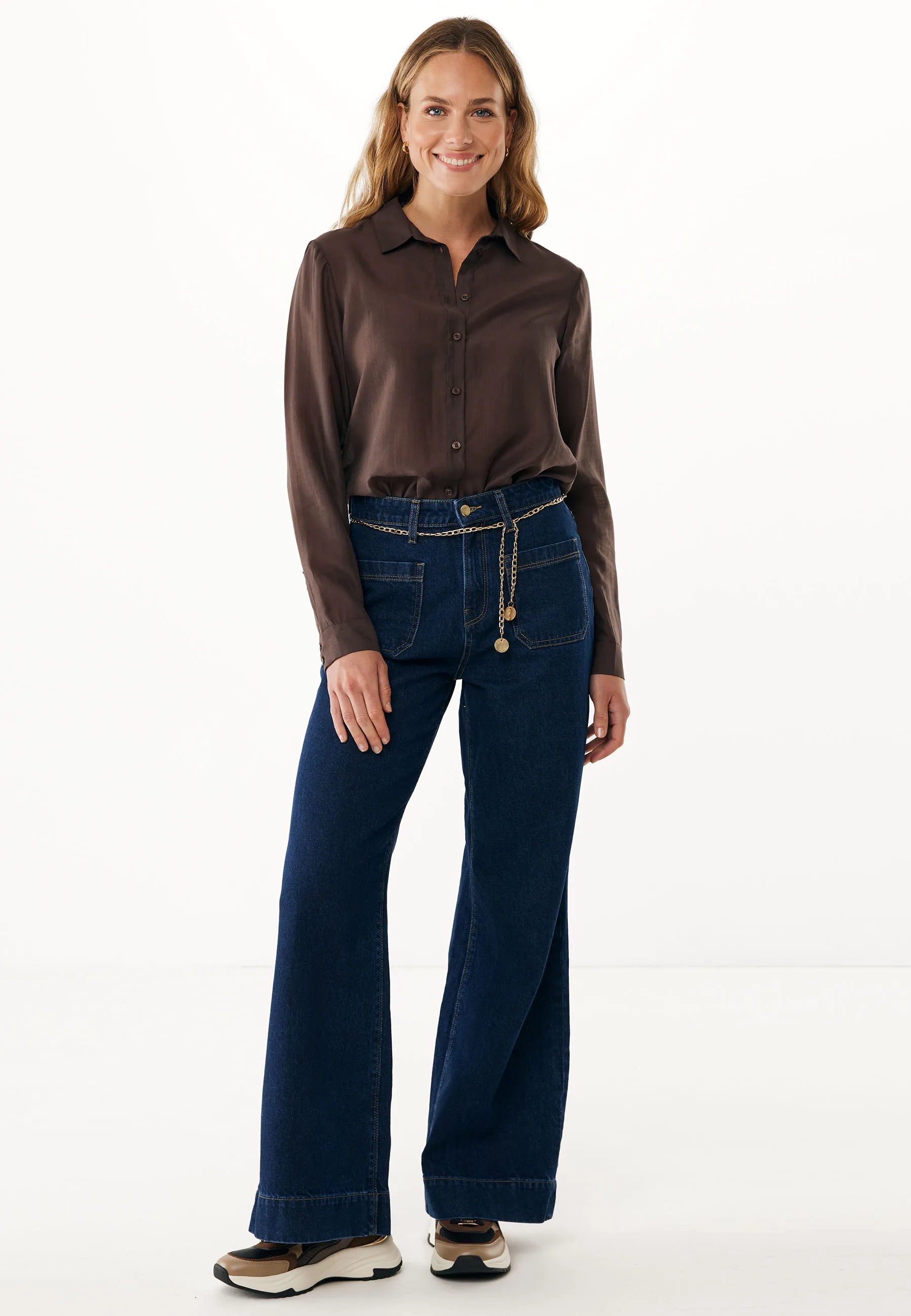 Chamomile Tencel blouse Donkerbruin
